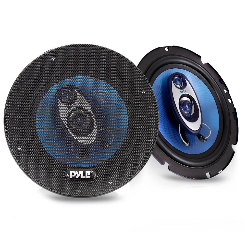 Pyle  65 ThreeWay Sound Speaker System 180W RMS 360W Power Handling 4 Ohm Impedance for Car Audio PL63BL Blue