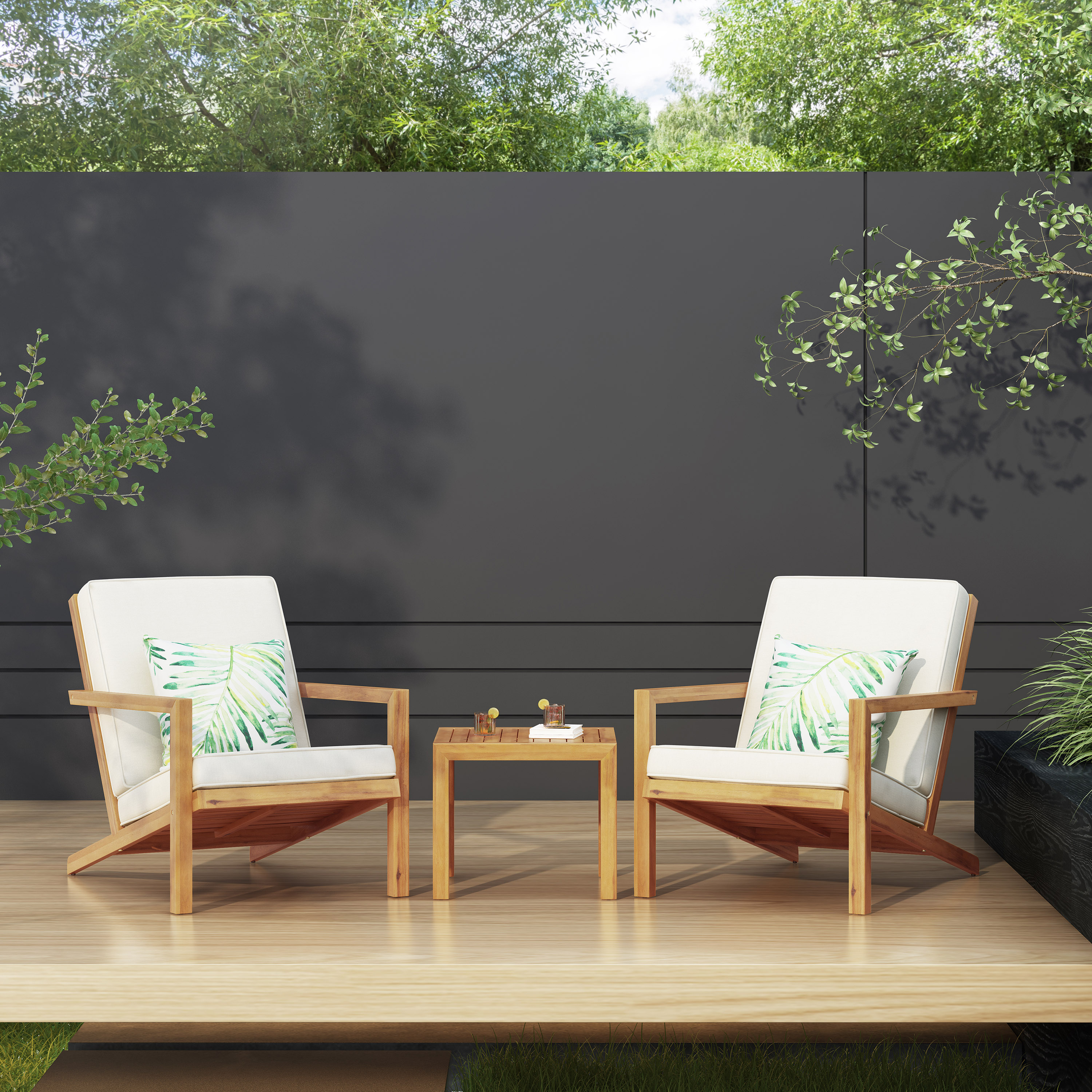 ModernLuxe Assembly Required Leah 3 Pc Chat Set