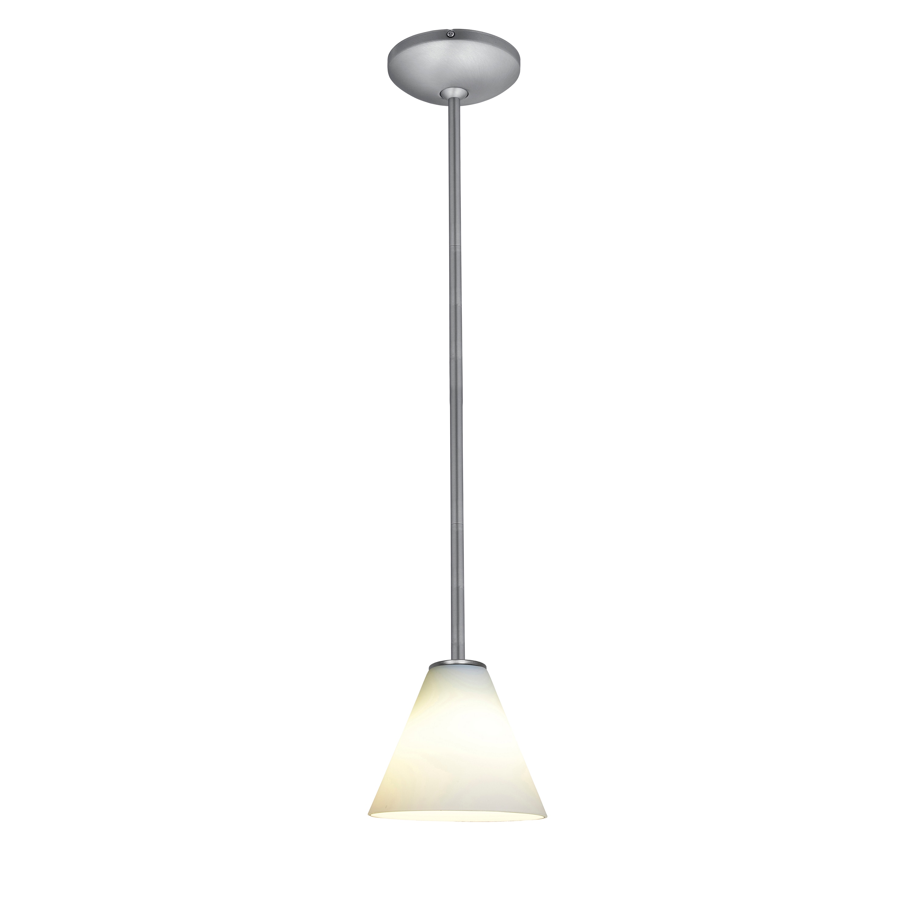 Access Lighting 28004-3R-BS/WHT Martini Brushed Steel Modern/contemporary Geometric Mini Hanging Pendant light