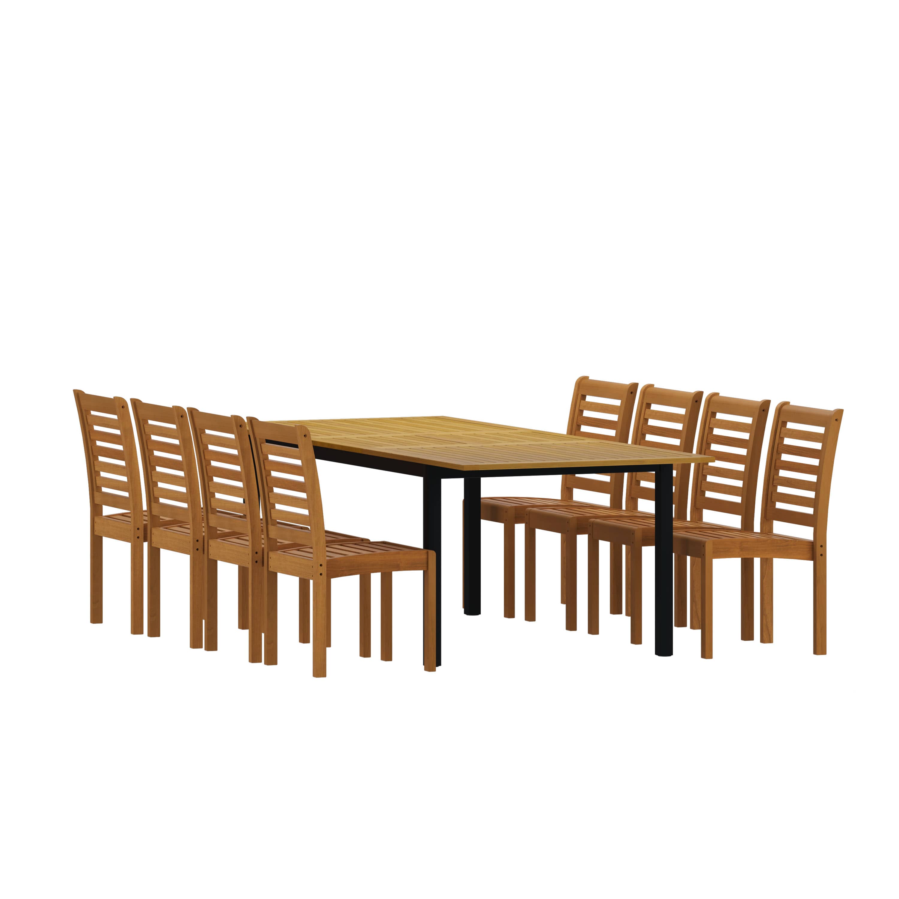 Amazonia IBISREC-8-470-T Urban Elements Panay Patio Dining Set for 8 – Perfect for Family and Friends - Modern and Stylish Dining Table with Chairs