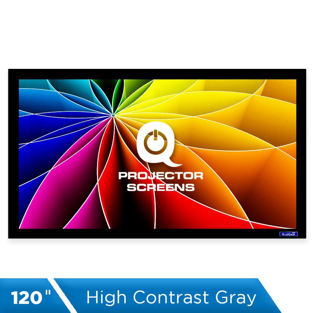 QualGear QG-PS-FF6-169-120-G 120-in L x 109.1-in W x 63.78-in H Movie Screen