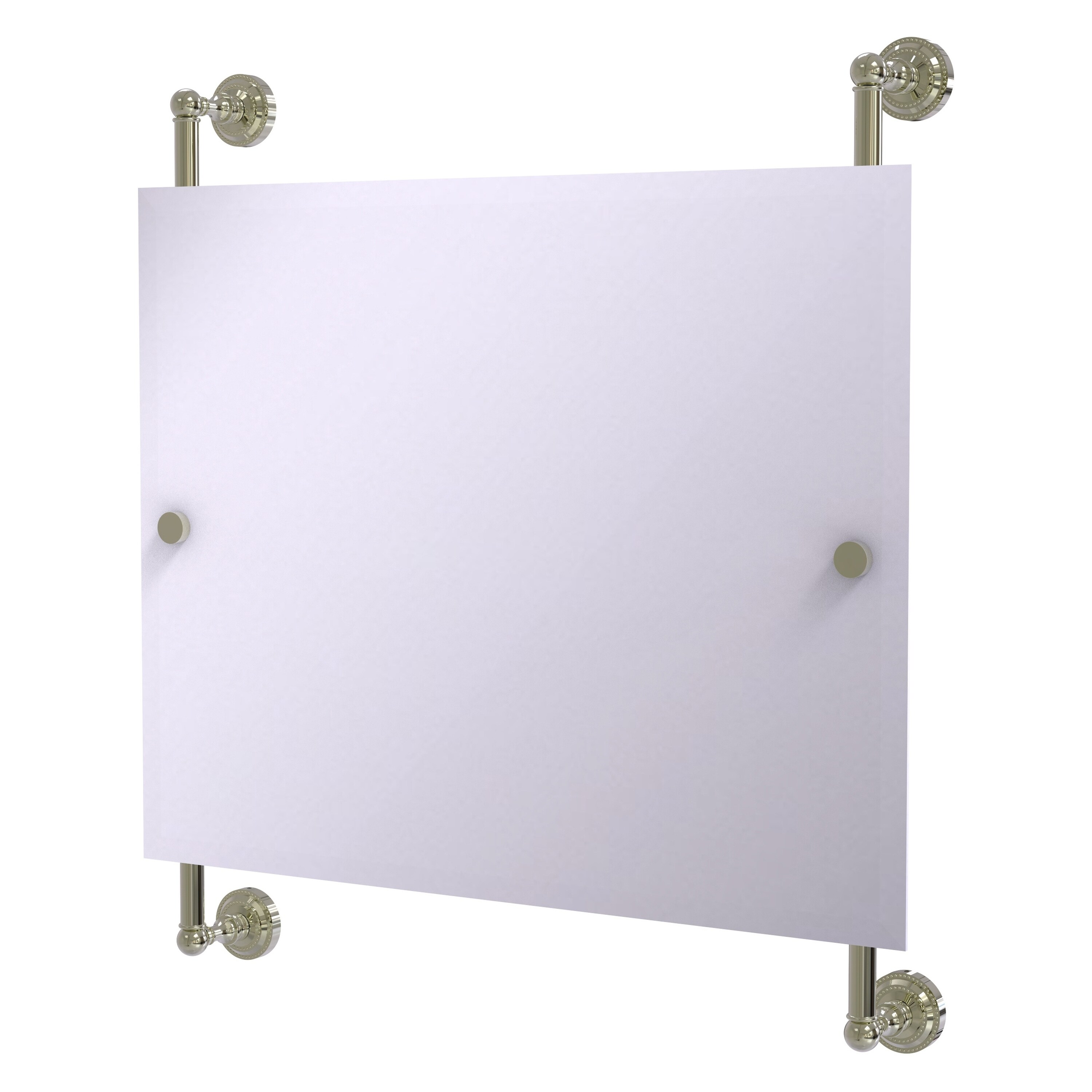 Allied Brass DT-27-93-PNI Dottingham 26-Inches x 29-Inches Beveled Frameless Rectangle Bathroom Vanity Mirror ( Polished Nickel )