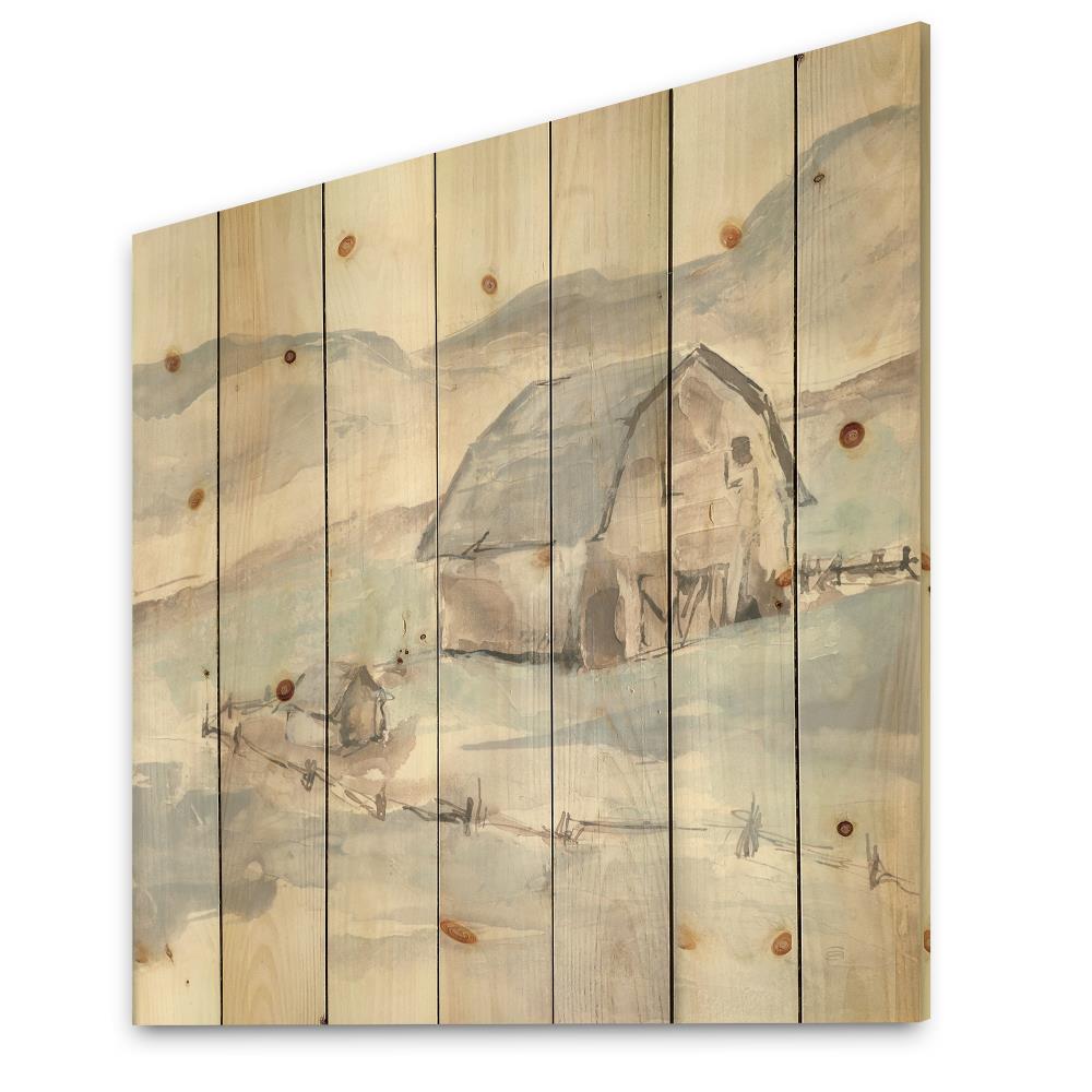 Designart 30-in H x 30-in W Country Wood Print in the Wall Art ...