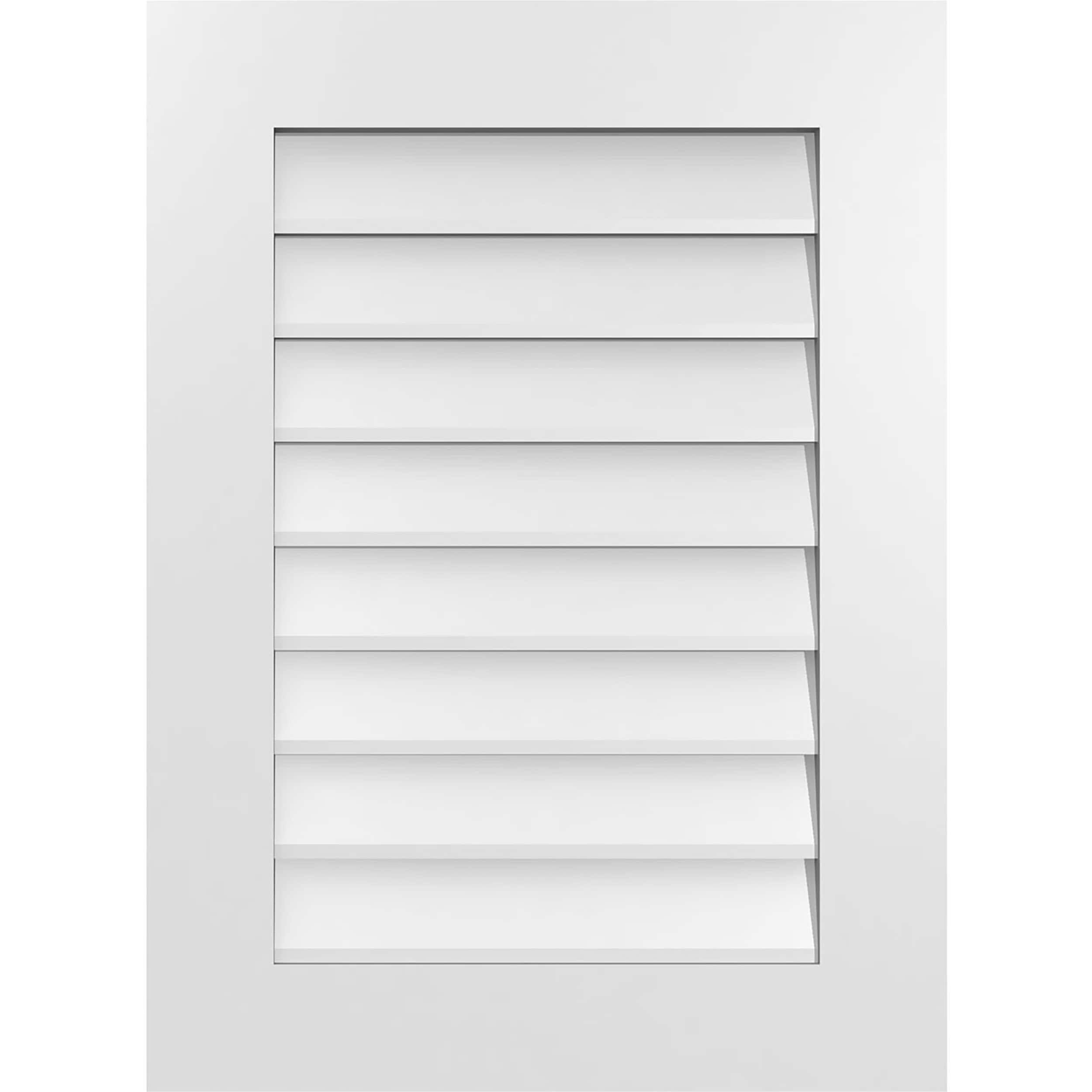 Ekena Millwork GVPVE22X3001SN 22-Inches x 30-Inches Off-white Rectangle PVC Gable Louver Vent