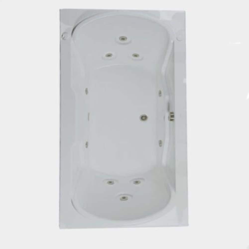 WaterTECH 7236CW WHITE Whirlpool Tub 36 x 72.0-in White Acrylic Rectangular Drop-in Whirlpool tub ( Reversible Drain )