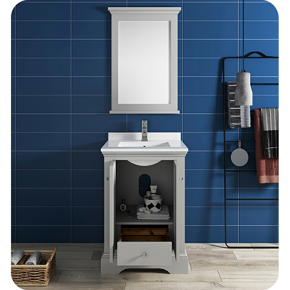 Windsor 24" Gray Solid Wood Freestanding Bathroom Vanity Cabinet