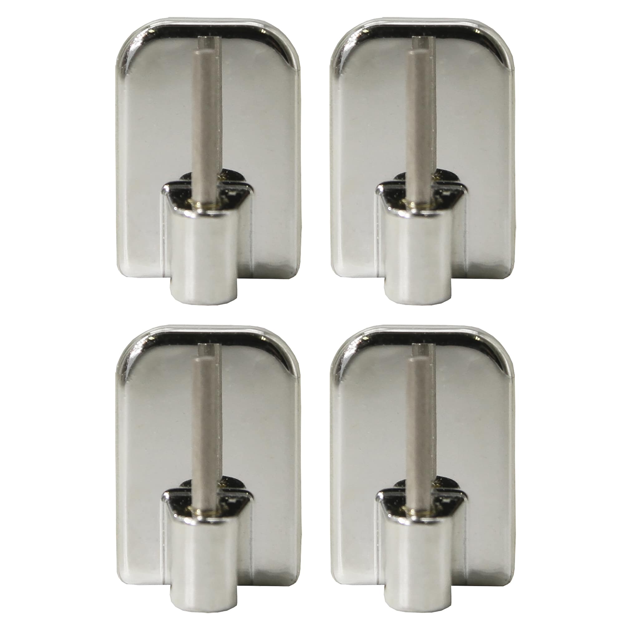 EVIDECO FRENCH HOME GOODS 1-in Silver Self Adhesive Hooks For Kitchen Sash Rod - Set of 4
