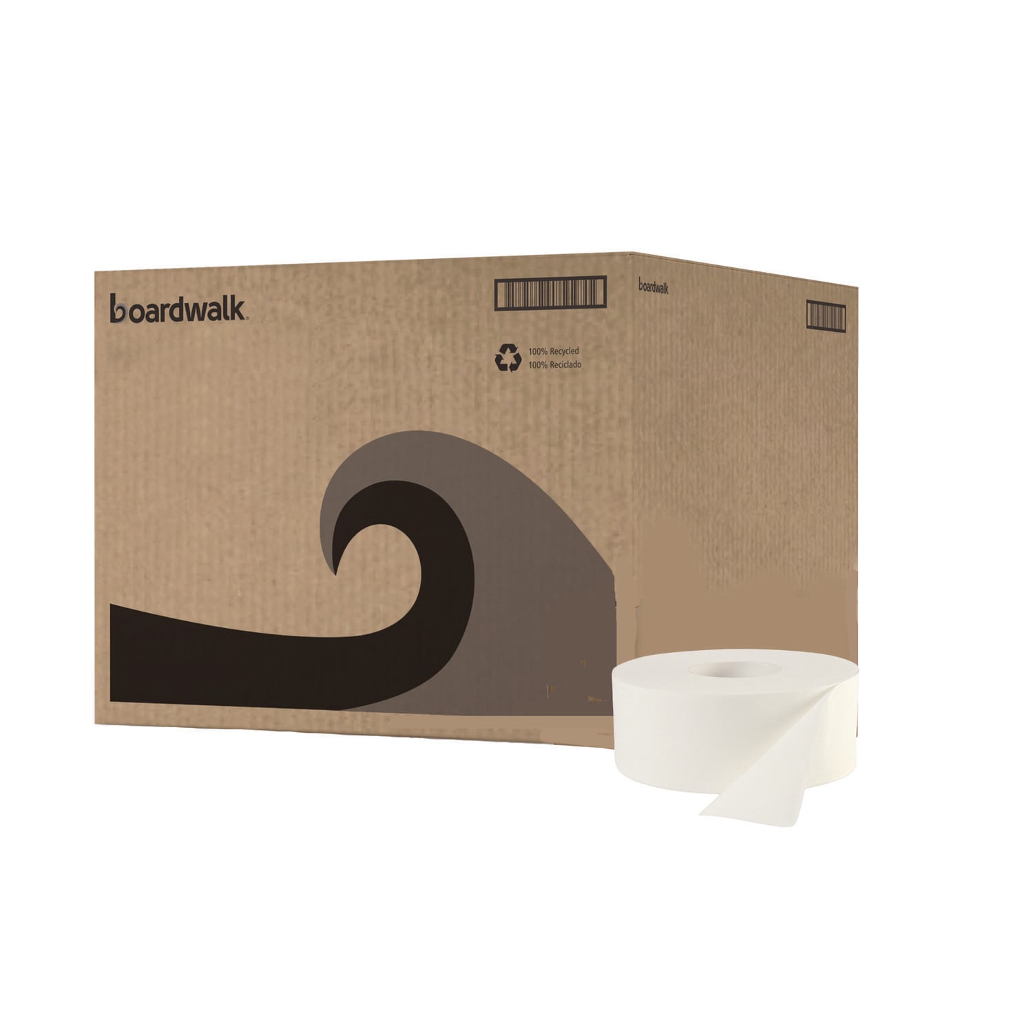 Boardwalk JRT Jumbo Roll Bathroom Tissue Septic Safe 2-Ply 3.3 in x 1000 ft White 12 Rolls/Carton