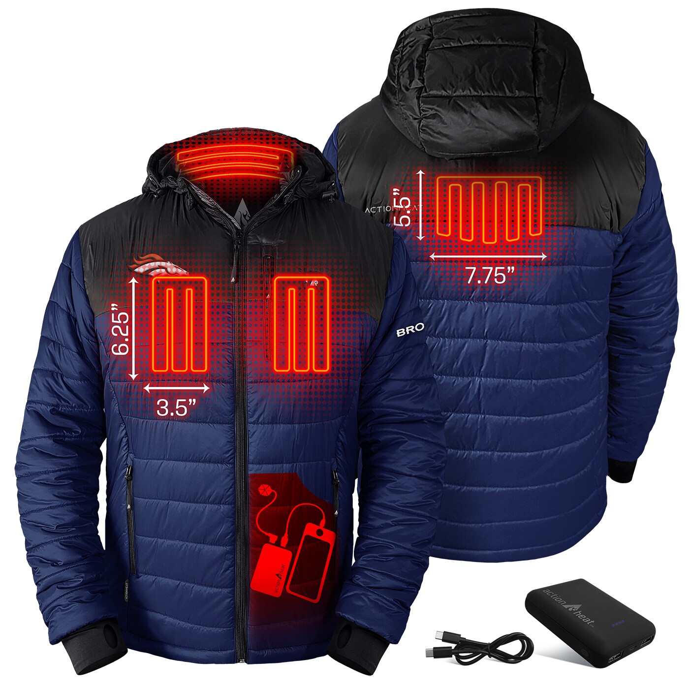 ActionHeat AHDEN5CPJ-MNBL Jackets-Coats - Thumbnail View #3