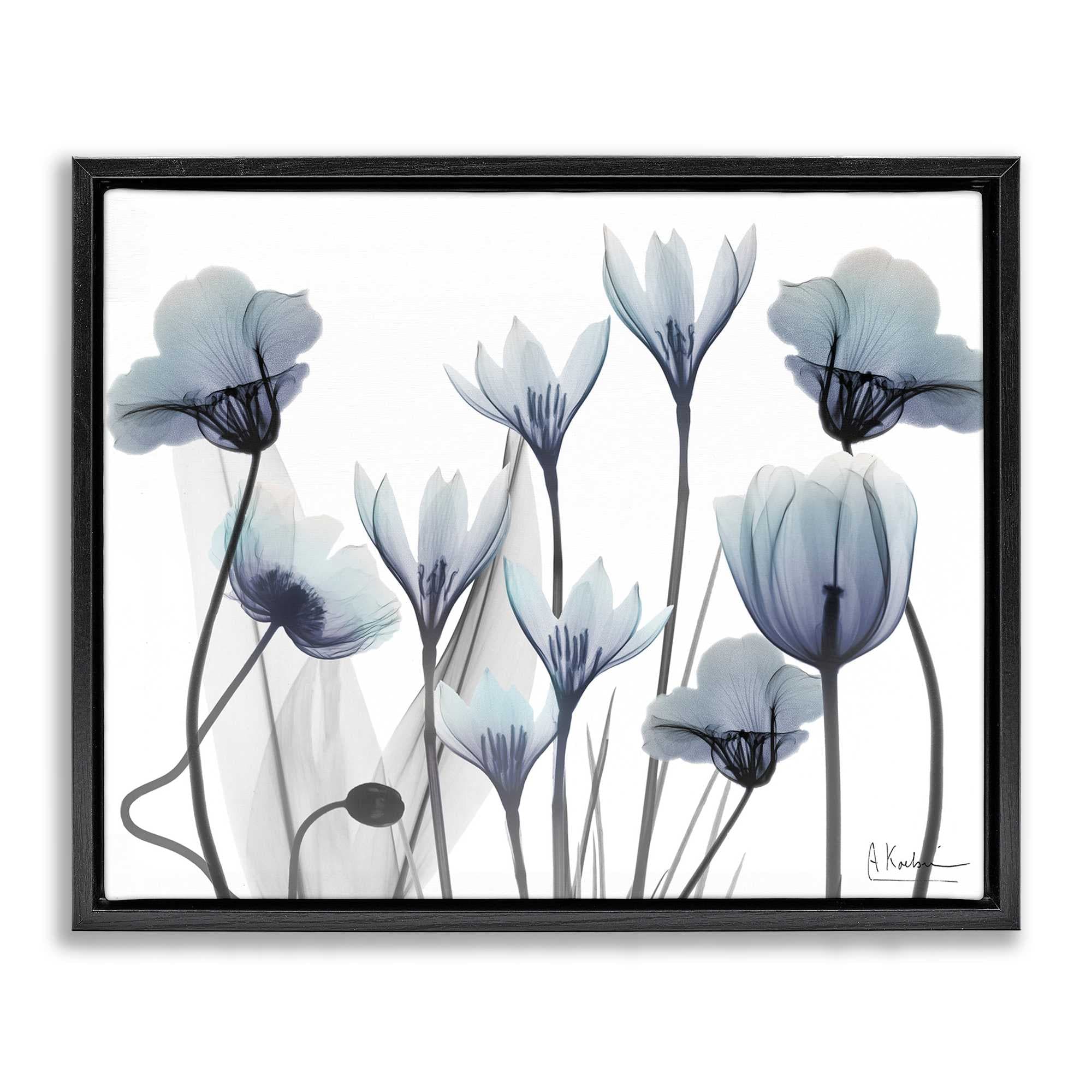 Stupell Industries BS-017-FFB-24X30 Delicate Mixed Chic Blooms Black Framed Floater Canvas Wall Art By Albert Koetsier 31 x 25