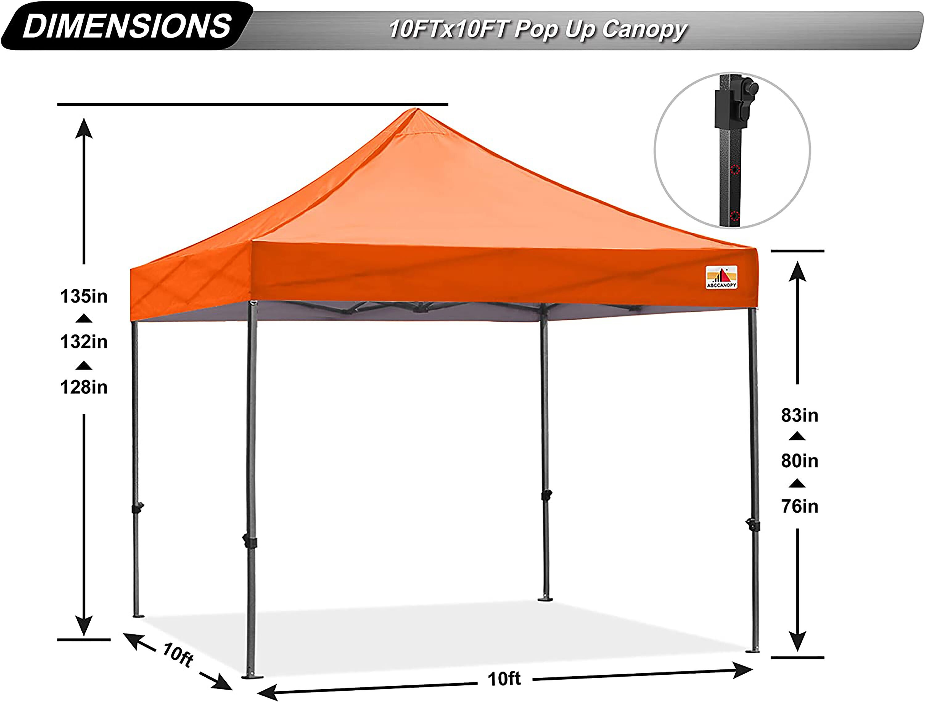 ABCCANOPY 10X10KK-ORANGE Canopies-Sl - View #2