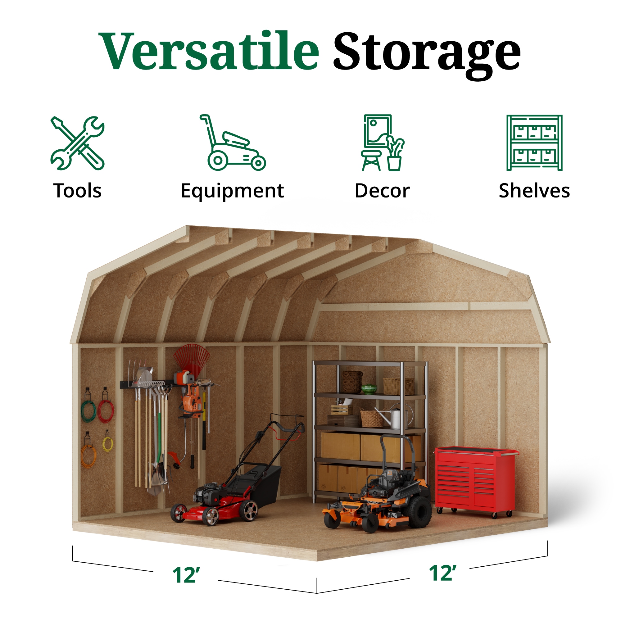 Little Cottage Co 12X12 VGB-6-PC-FK Wood-Storage-Buildings - View #5