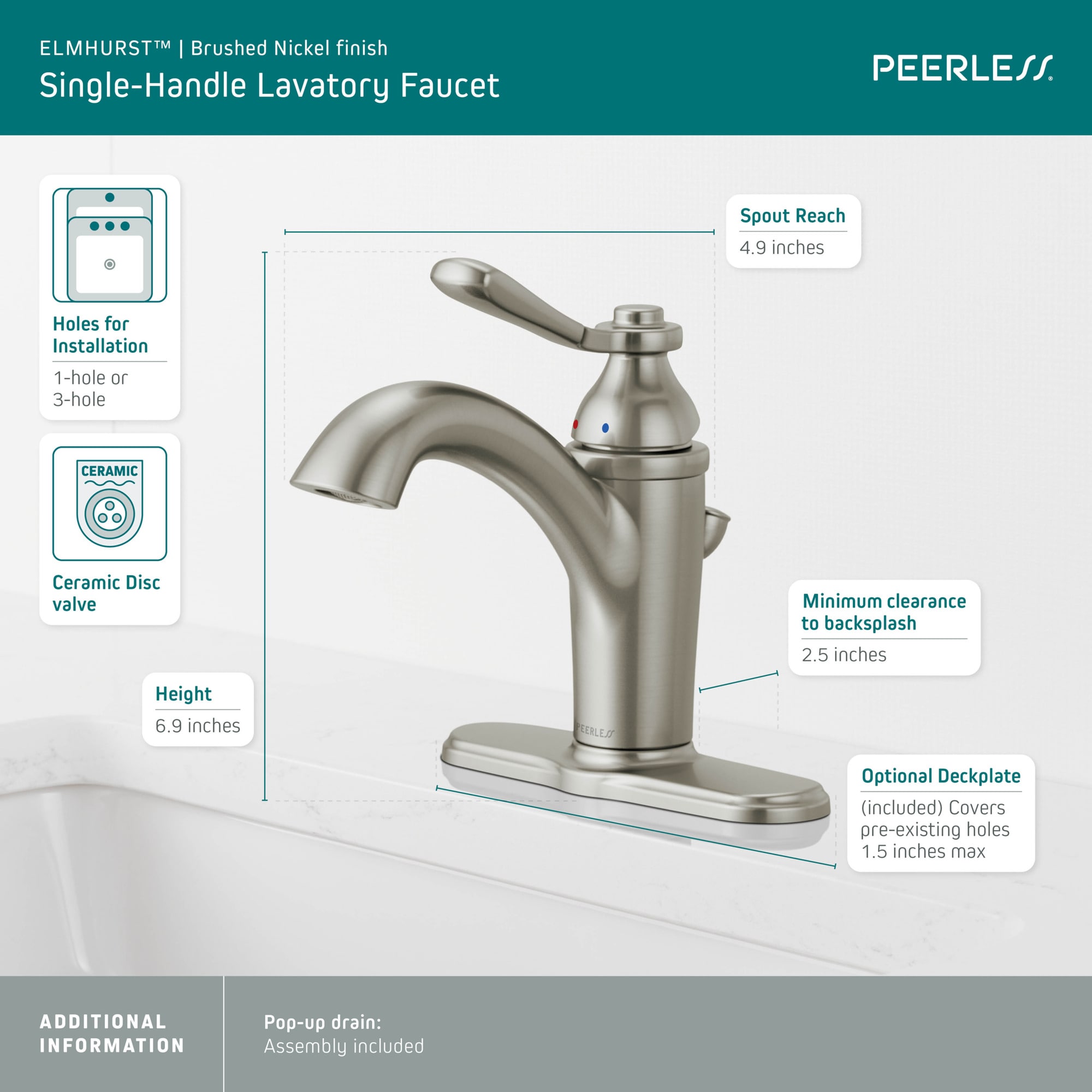 Peerless P1565LF-BN Lavatory-Faucets - View #3