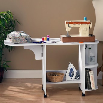 Boston Loft Furnishings B Transitional White Sewing Desk, Folding Sewing  Table with Storage, 51-in Work Surface in the Desks department at