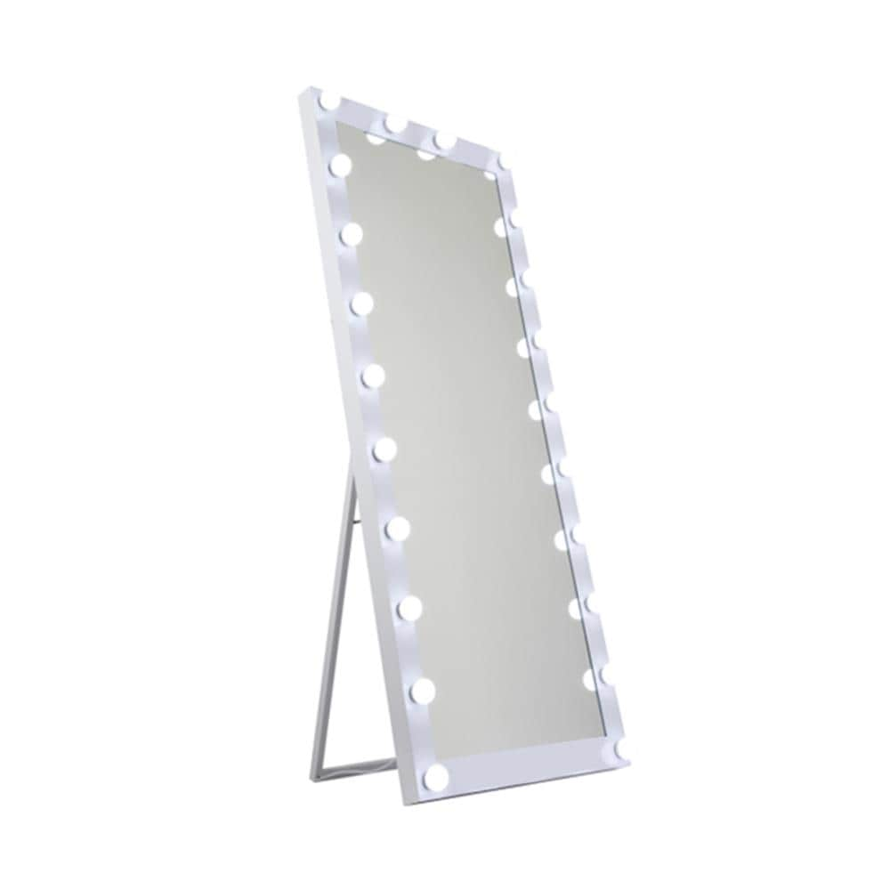 Venus 24-in W x 65-in H White Beveled Full Length Lighted Wall Mirror | - ExBrite JS-19056-W