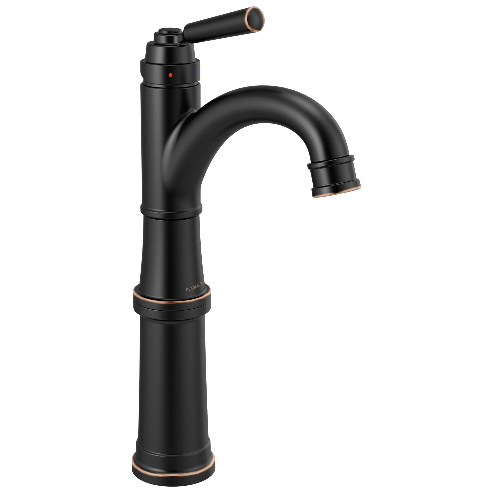 Peerless P1723LF-OB Westchester Oil Rubbed Bronze Vessel 1-handle WaterSense Mid-arc Residential Handle Bathroom Sink Faucet