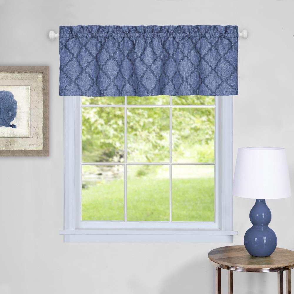 Achim COVL14BL12 Colby 14-Inches Blue Polyester Rod pocket Valance