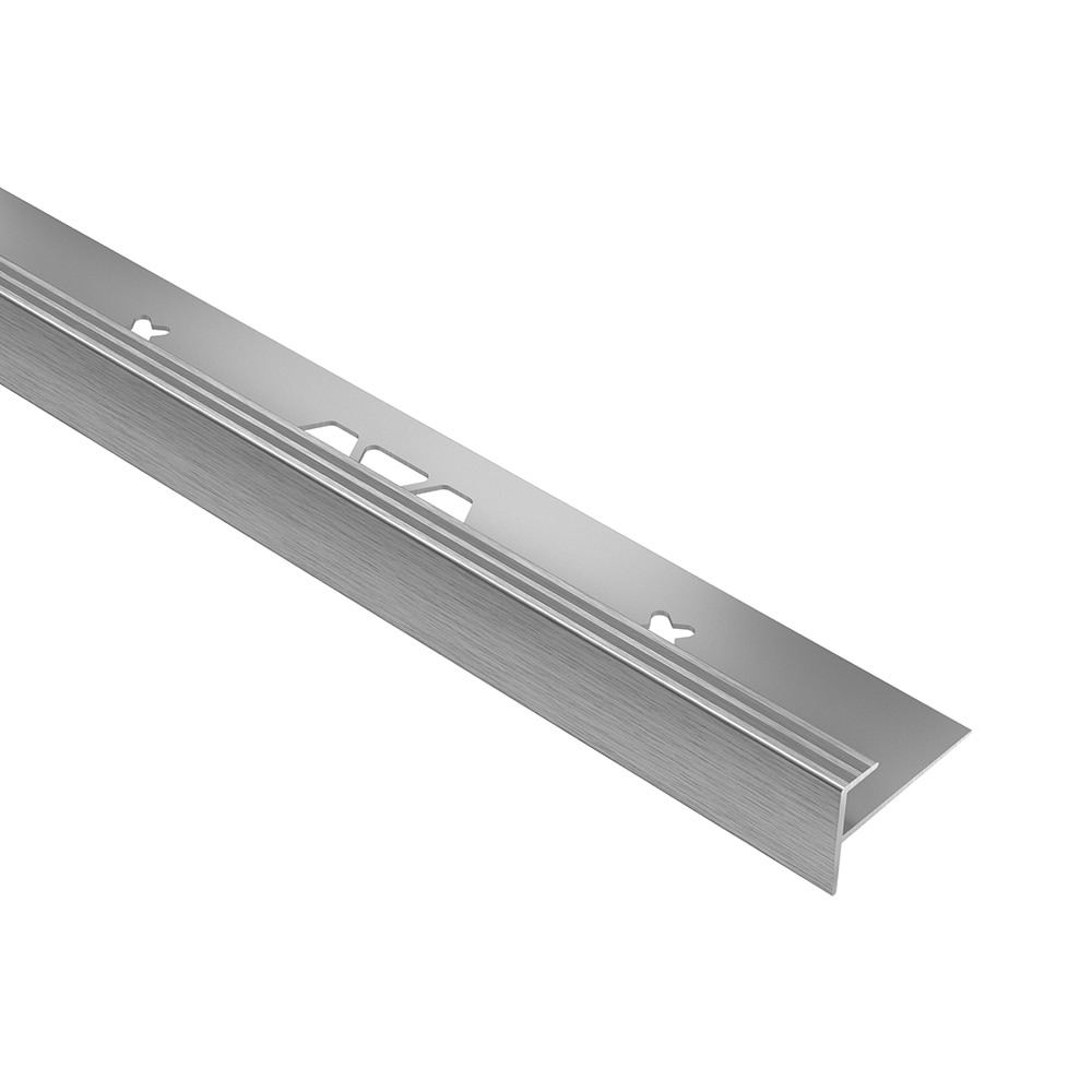 Schluter Systems VPSTL110ACGB Vinpro-Step 0.438-in x 98.5-in x 0.438-in Brushed chrome Prefinished Anodized aluminum Overlap Stair Nosing