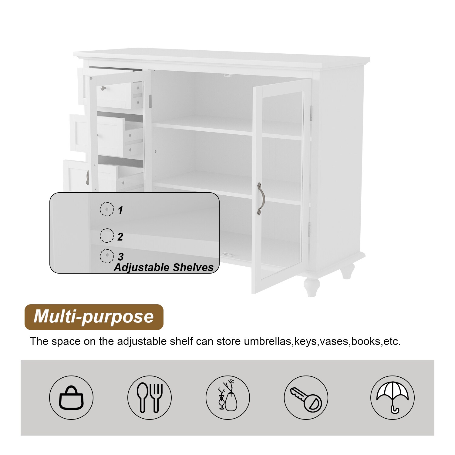 FUFU&GAGA Contemporary/Modern White Sideboard in the Dining & Kitchen ...