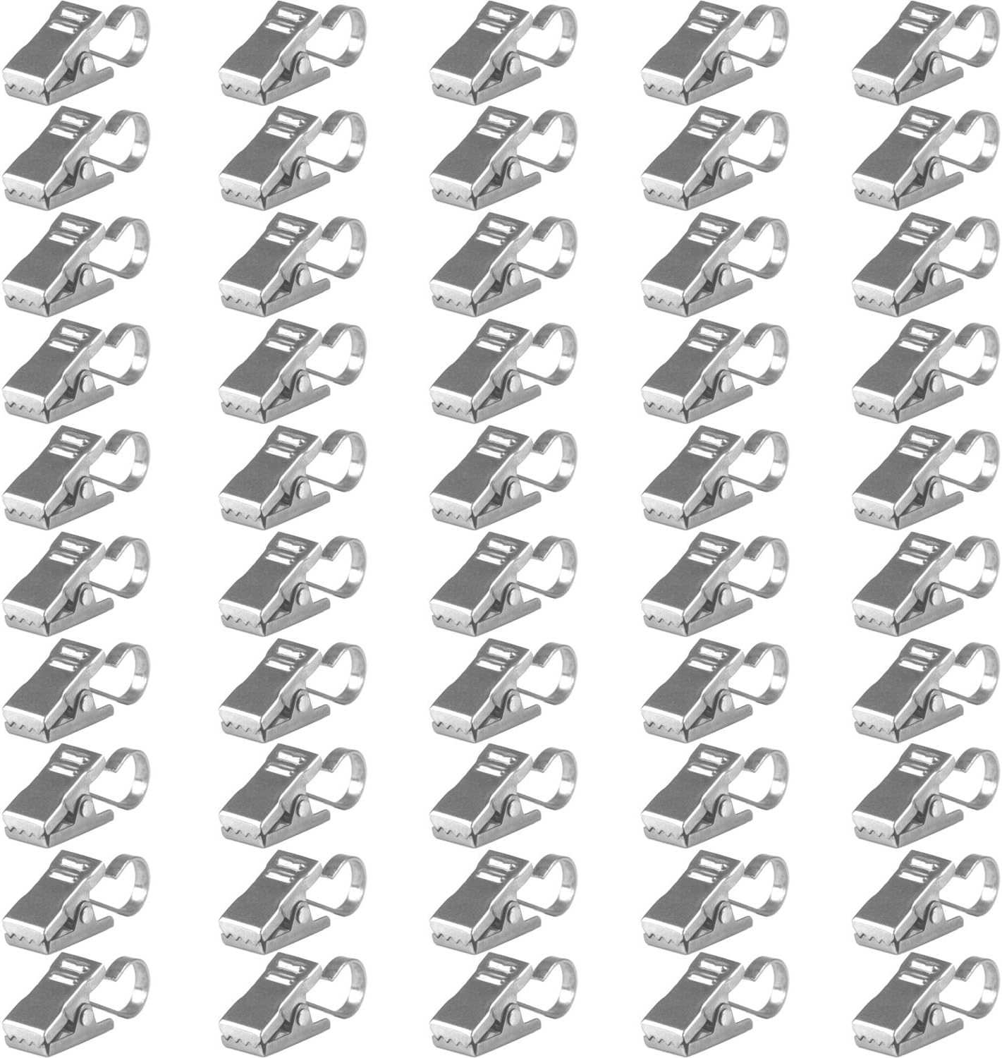 Etokfoks  pack of 50 stainless steel curtain clips with hooks small metal wire holders for shower drapes photos home decor crafts