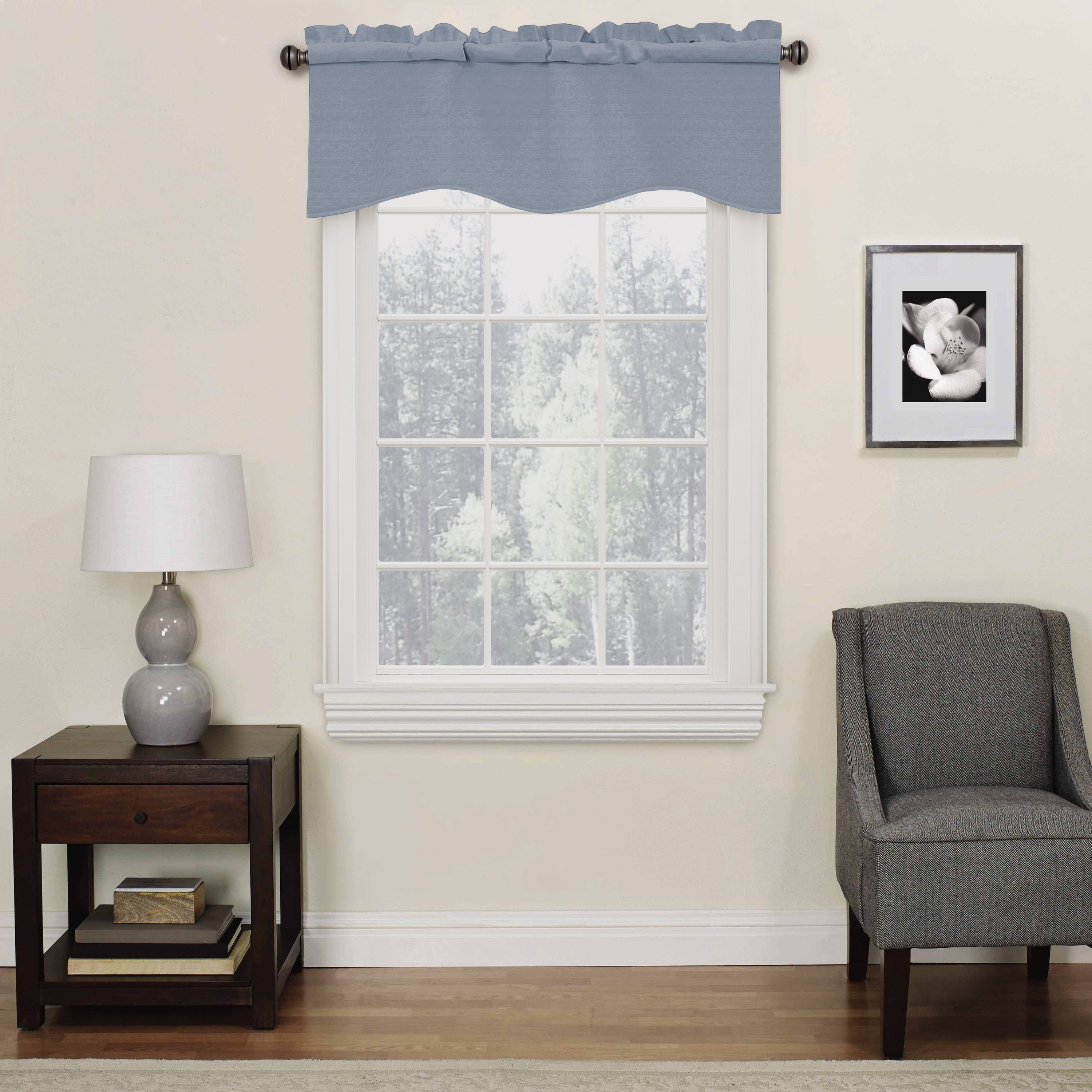 Eclipse 15453042X018SLT 18-in Slate Polyester Rod pocket Valance