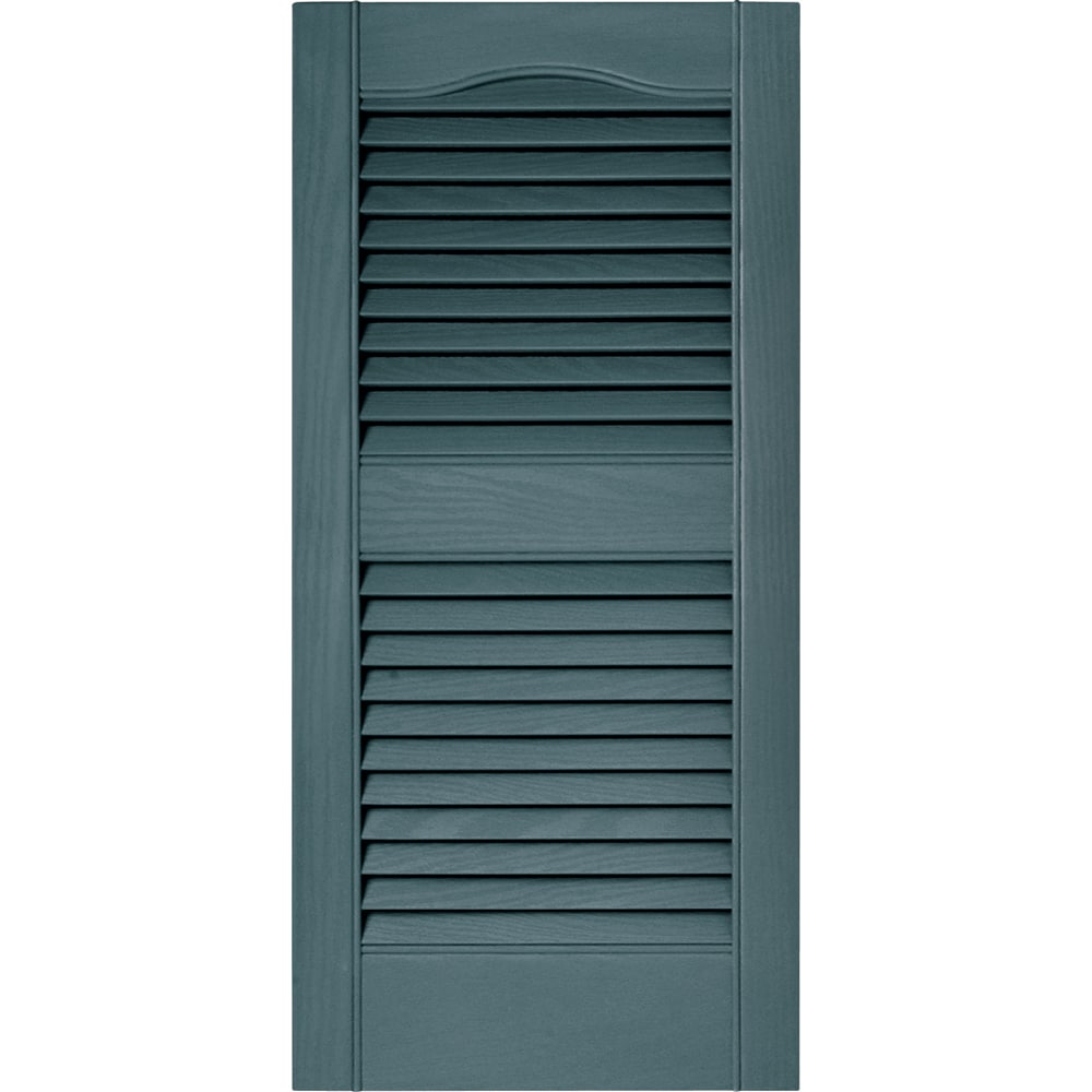 Vantage V1711431004 14.563-in W x 30.75-in H Wedgewood Blue Louvered Exterior Shutters