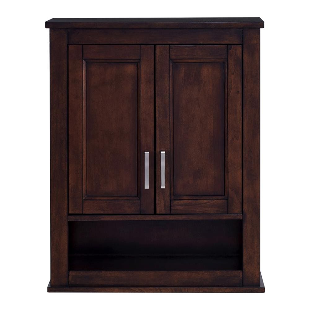 Wood bathroom deals wall cabinet