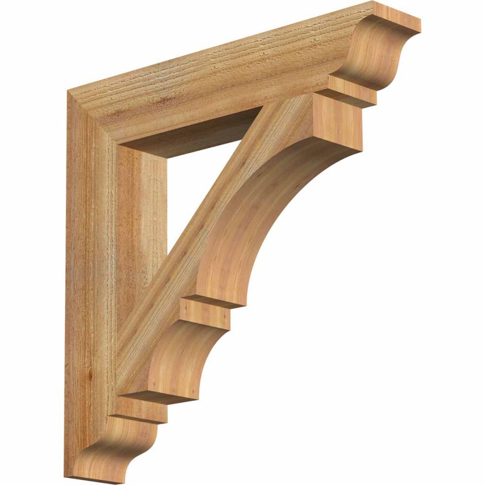 Ekena Millwork BKT04X22X22BOA01RWR Balboa traditional rough sawn 4-in x 22-in x 22-in Western red cedar Brown Wood Standard bracket