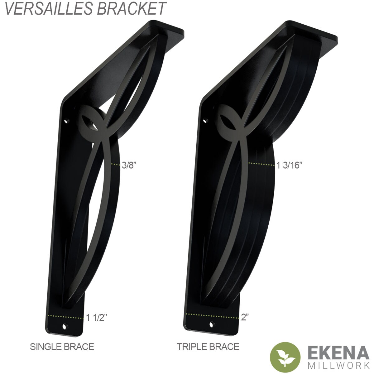 Ekena Millwork BKTM02X07X10TVEAPG Mending-Plates-Brackets-Braces - View #2