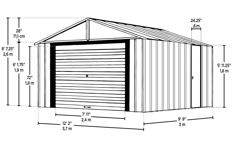 Arrow BGR1210FG Metal-Storage-Buildings-Sheds - View #3