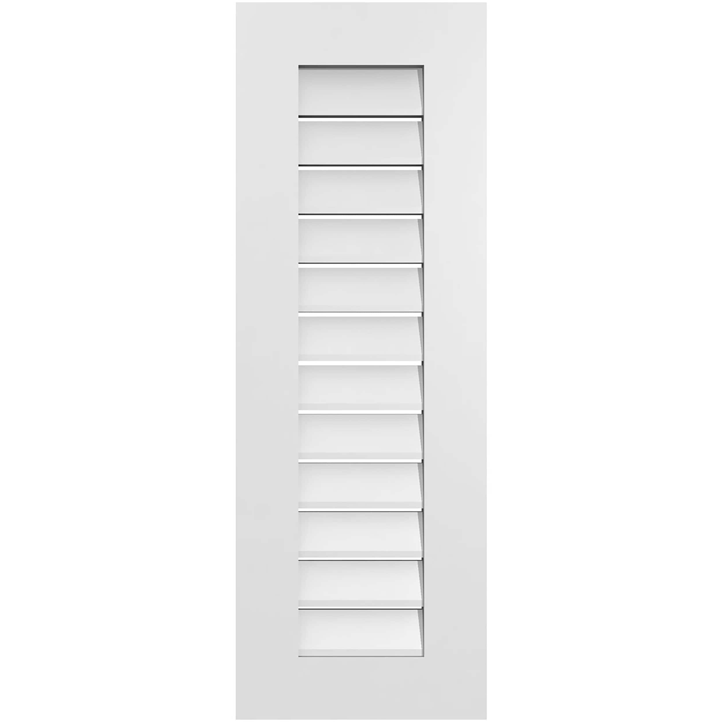 Ekena Millwork GVPVE14X4001SF 14-Inches x 40-Inches Off-white Rectangle PVC Gable Louver Vent