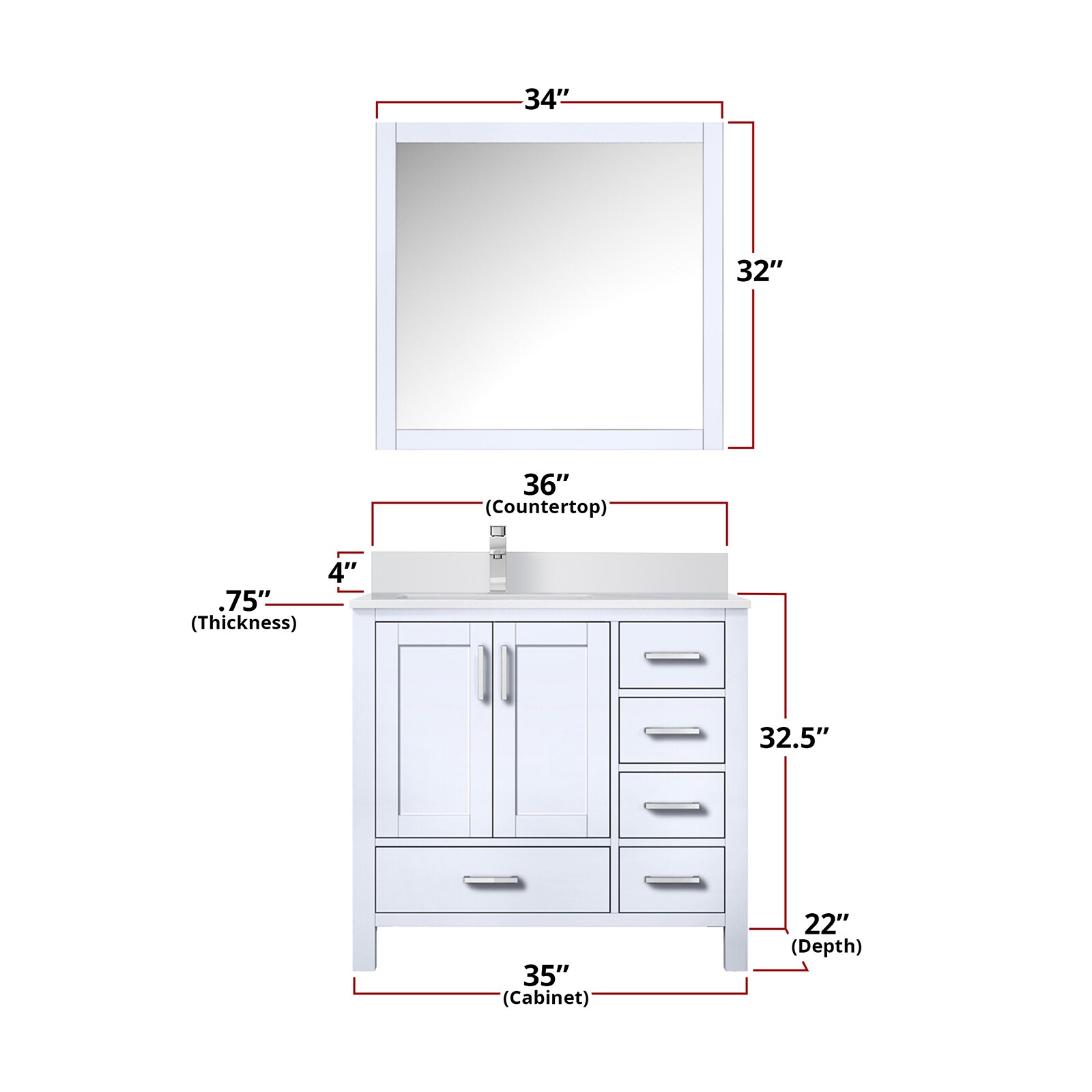 Lexora LVJ36SA311L Bath-Vanity-Combo - View #5