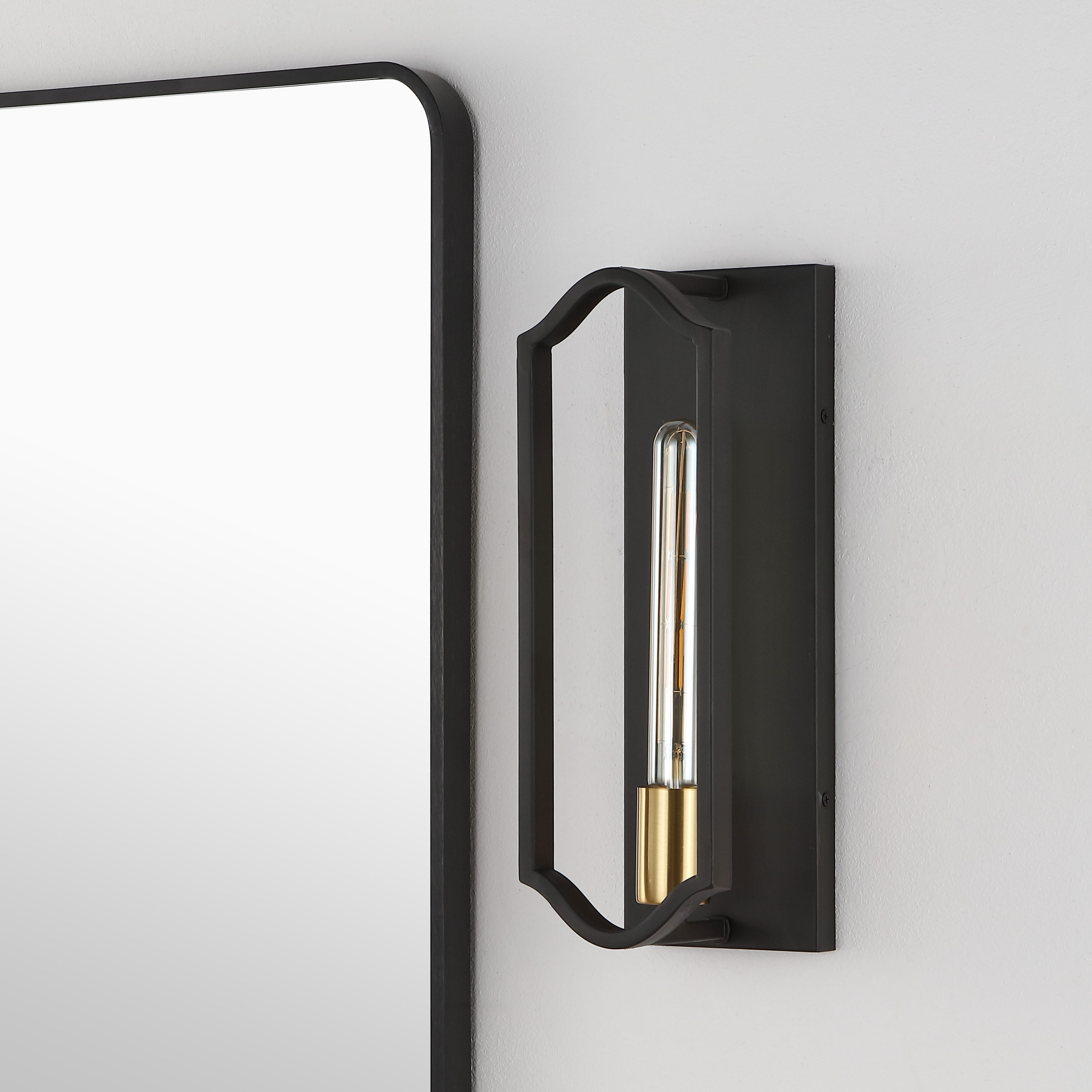 Black and Bronze Iron Dimmable Wall Sconce Light