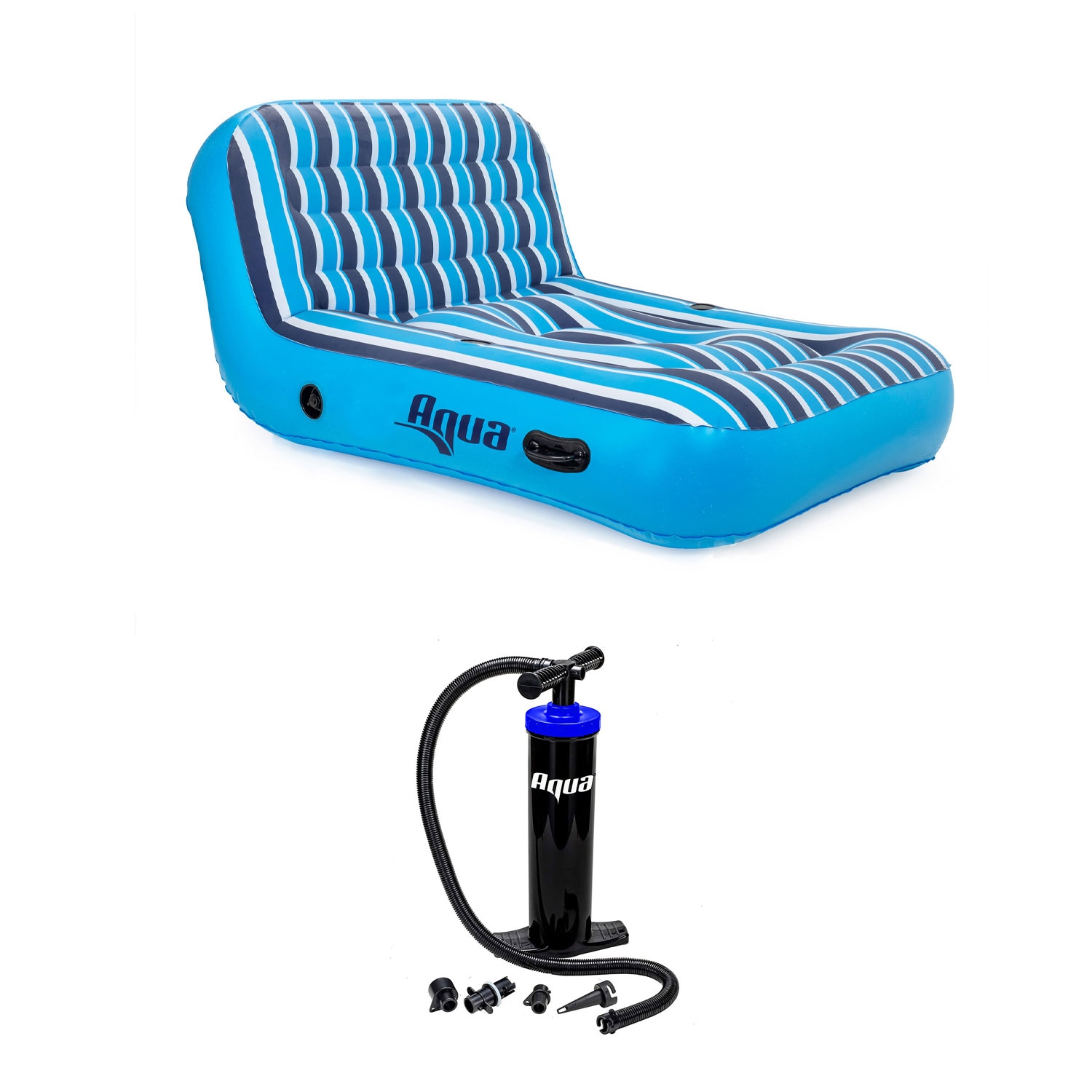 Aqua Leisure 242870 72-in x 72-in 2 -Seat Multicolor Inflatable lounger