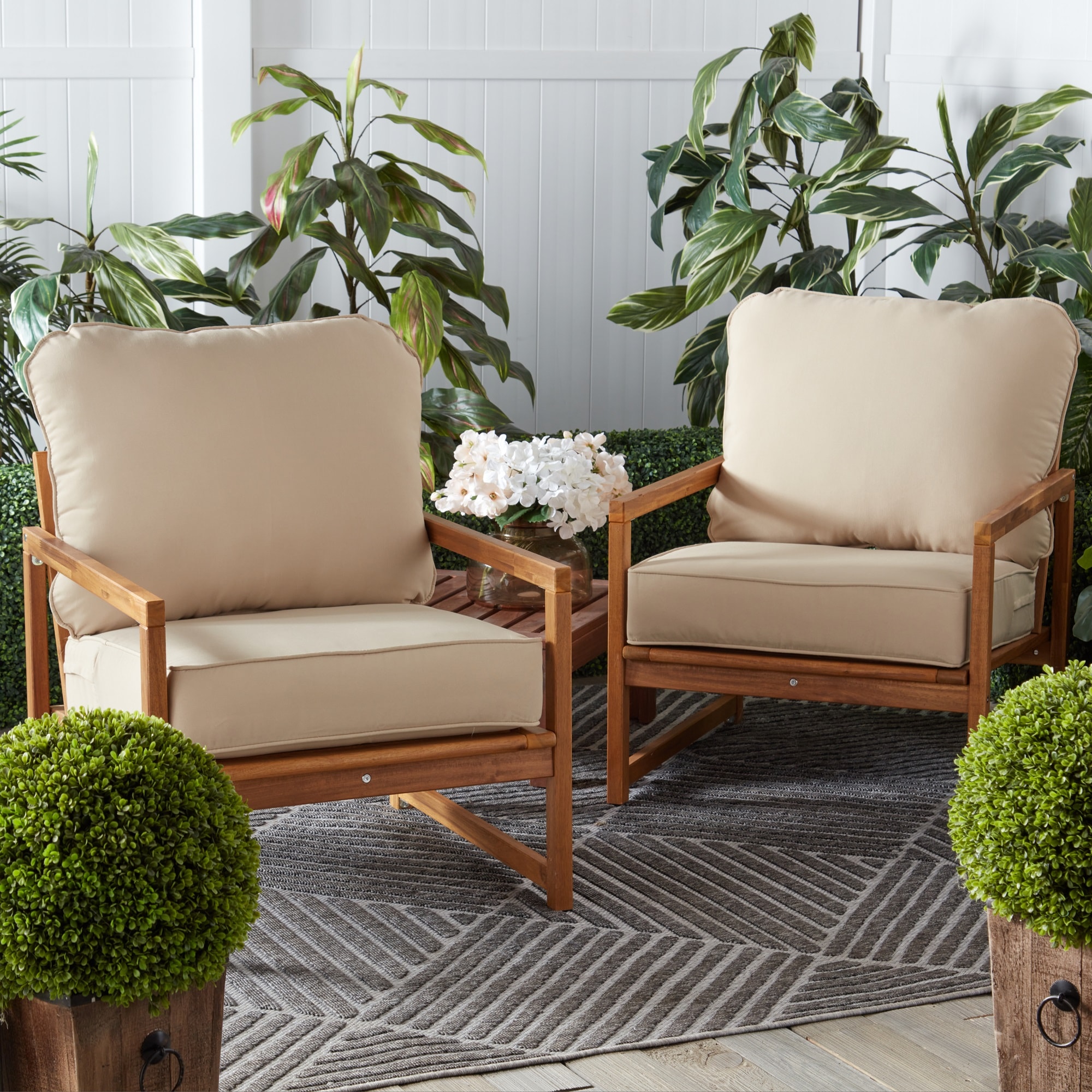 Greendale Home Fashions OC7825-STONE Patio-Furniture-Cushions - View #4