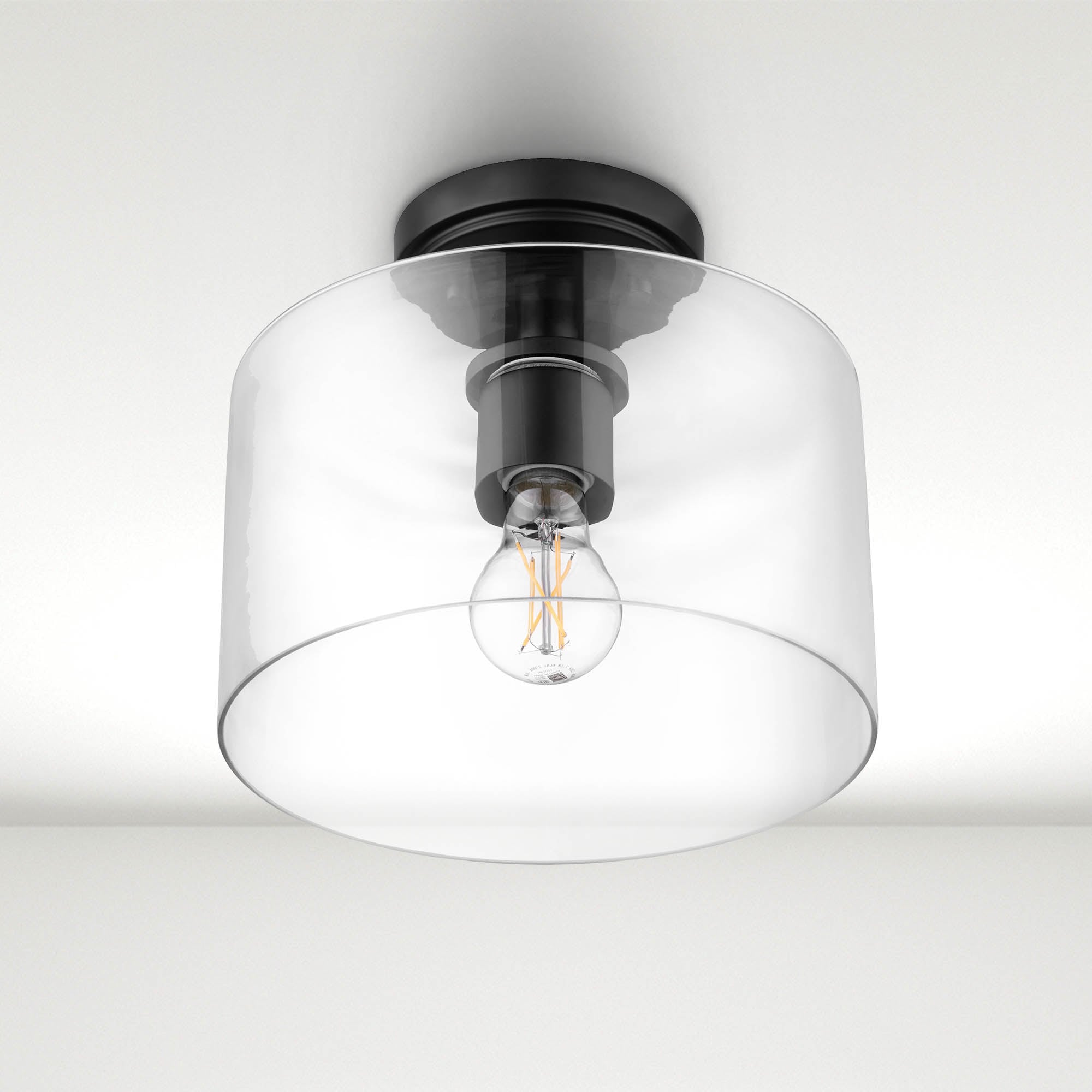 allen + roth 43535 Evans 1 -Light 10-in Matte Black Flush Mount Light