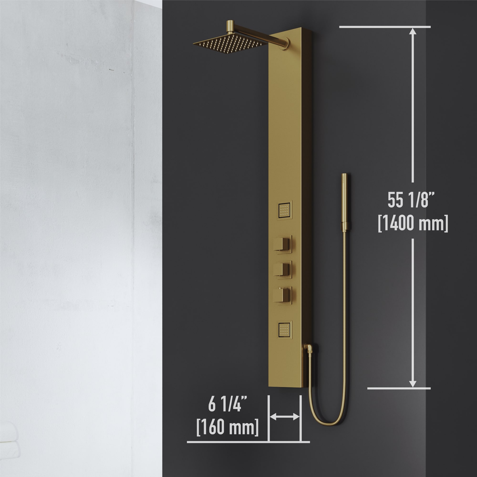 VIGO VG08012MG Showerhead-Bar-Panels - View #4