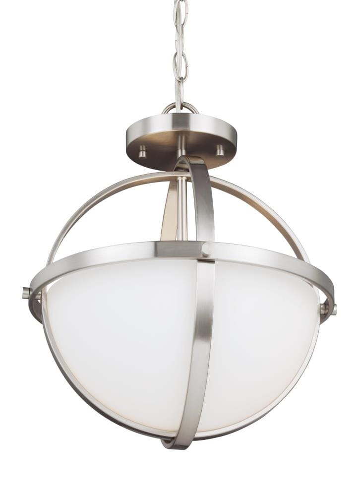Generation Lighting 7724602-962 Alturas 2 -Light 14.0000-in Brushed Nickel Semi Flush Mount Light