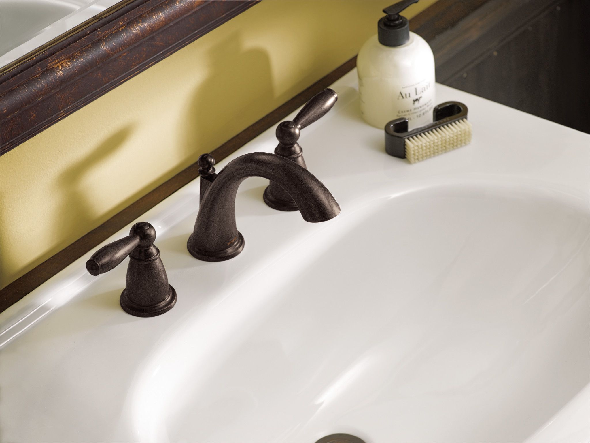 Brantford Brushed Nickel Two-Handle High Arc Bathroom Faucet -- T6620BN --  Moen