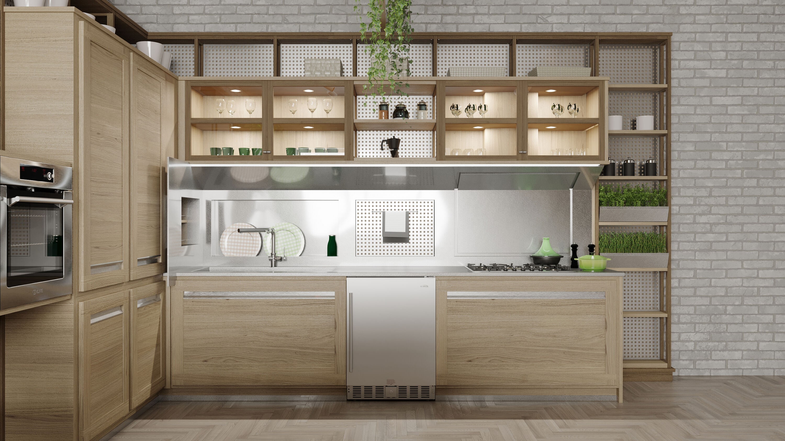 Compact Stainless Steel Under-Counter Beverage Refrigerator