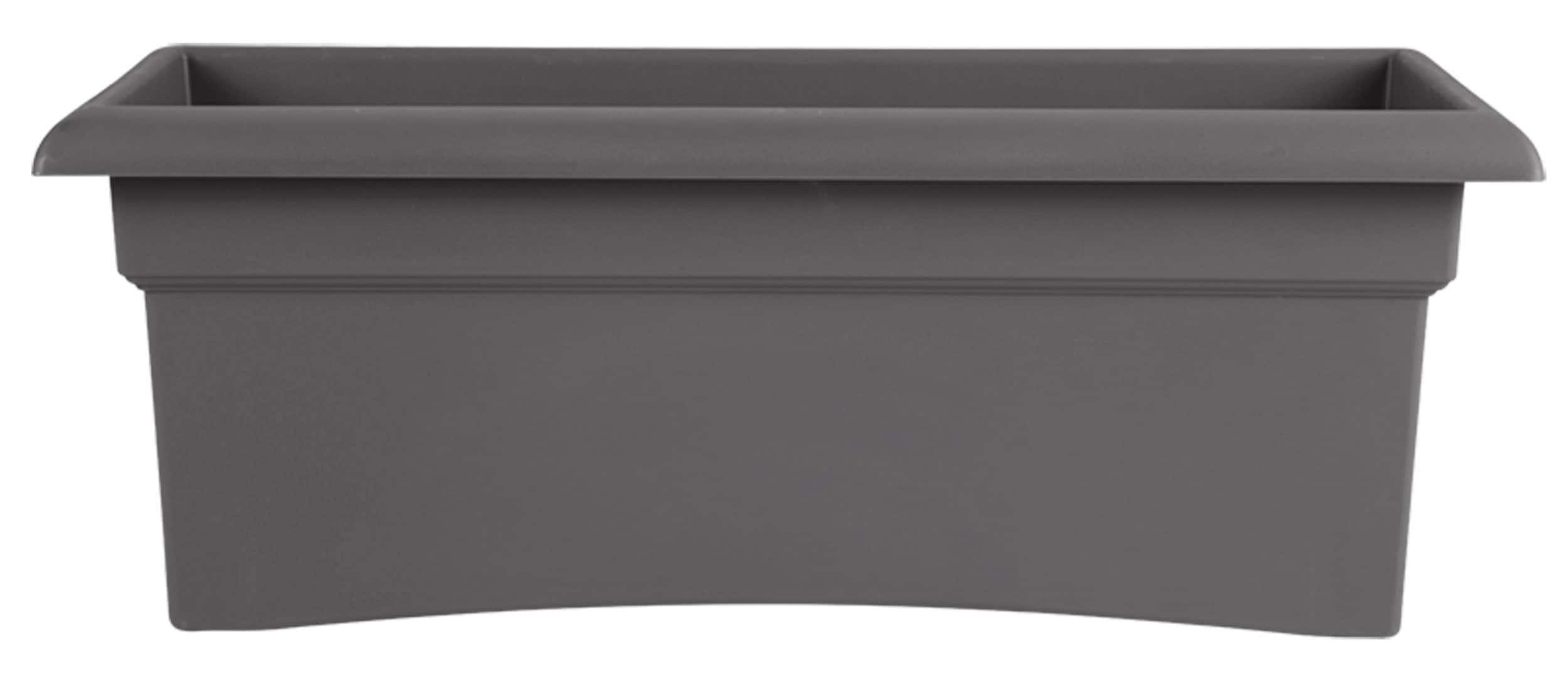 Bloem 26.5-in W x 10-in H Charcoal Resin Traditional Indoor/Outdoor Deck Box in the & Planters Lowes.com