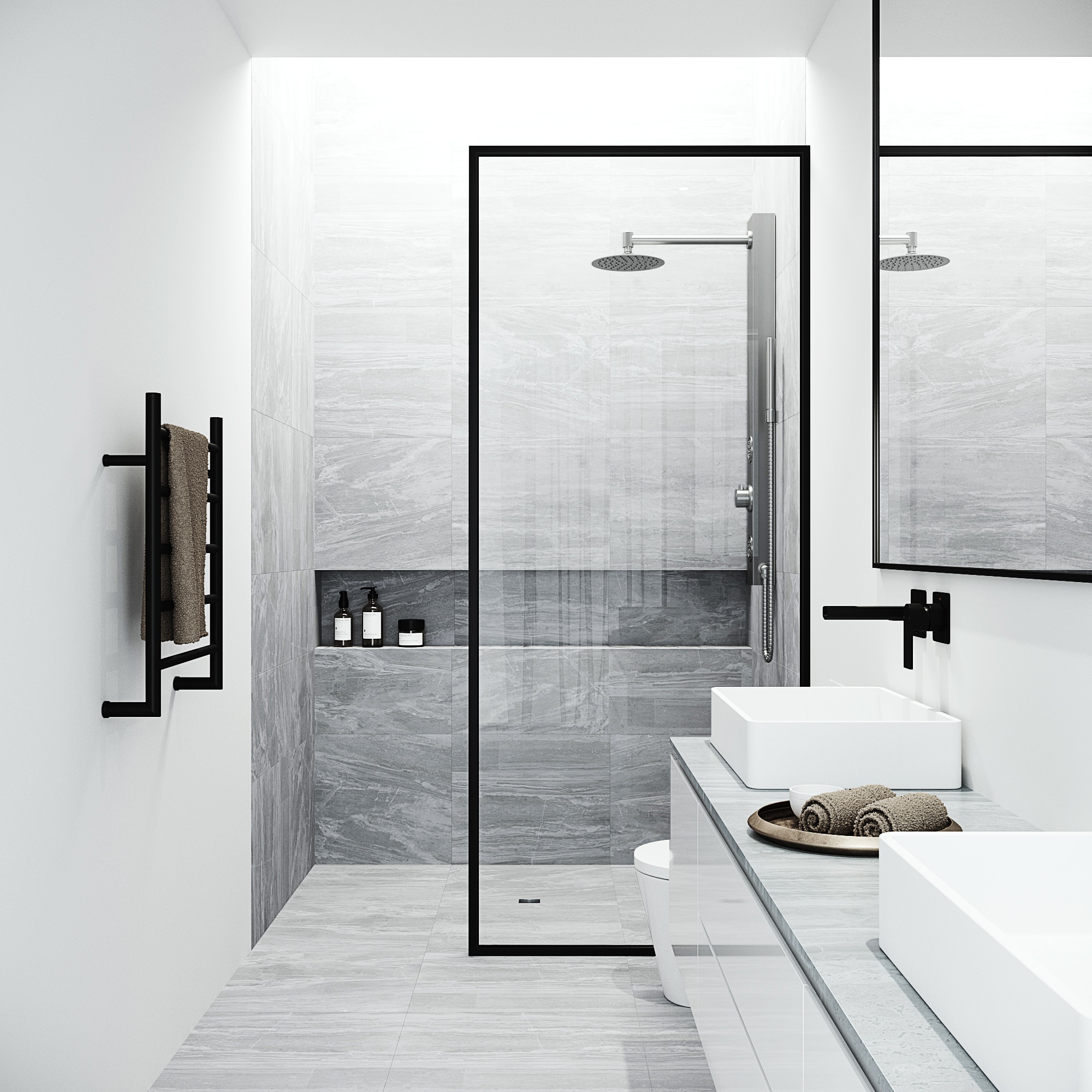 VIGO Gardenia Stainless Steel Waterfall Shower Panel System with 3-way ...