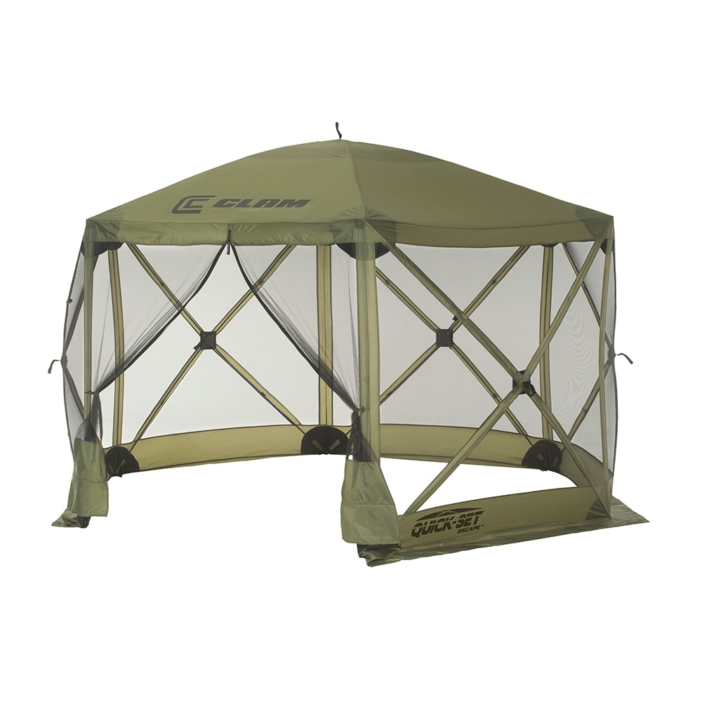 Quick-Set 9281 11.5-ft x 11.5-ft Hexagon Green Pop-up Canopy