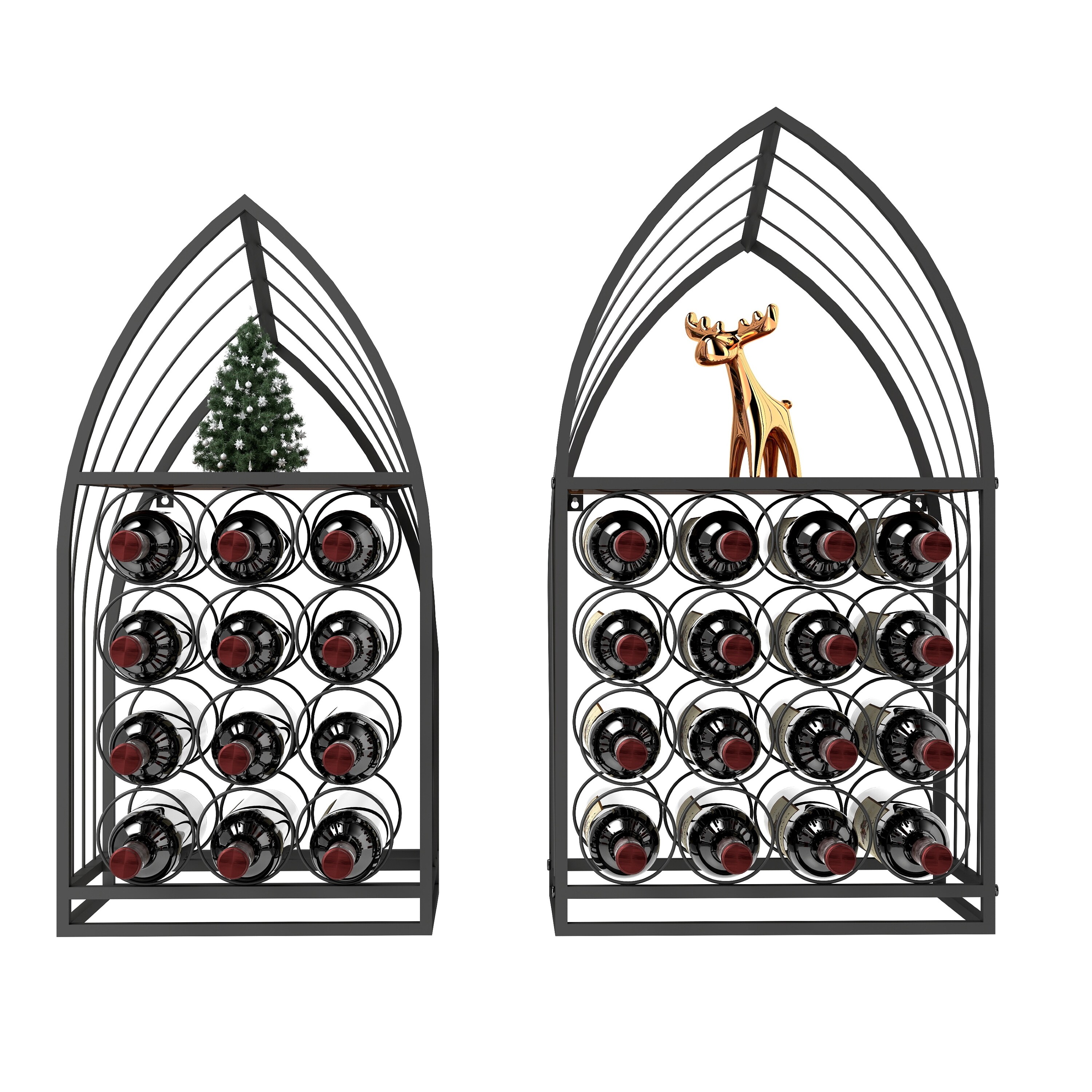 Tinyhomie Sailboat Shaped Wine Cabinet Rack 2 Piece Display Rack ...
