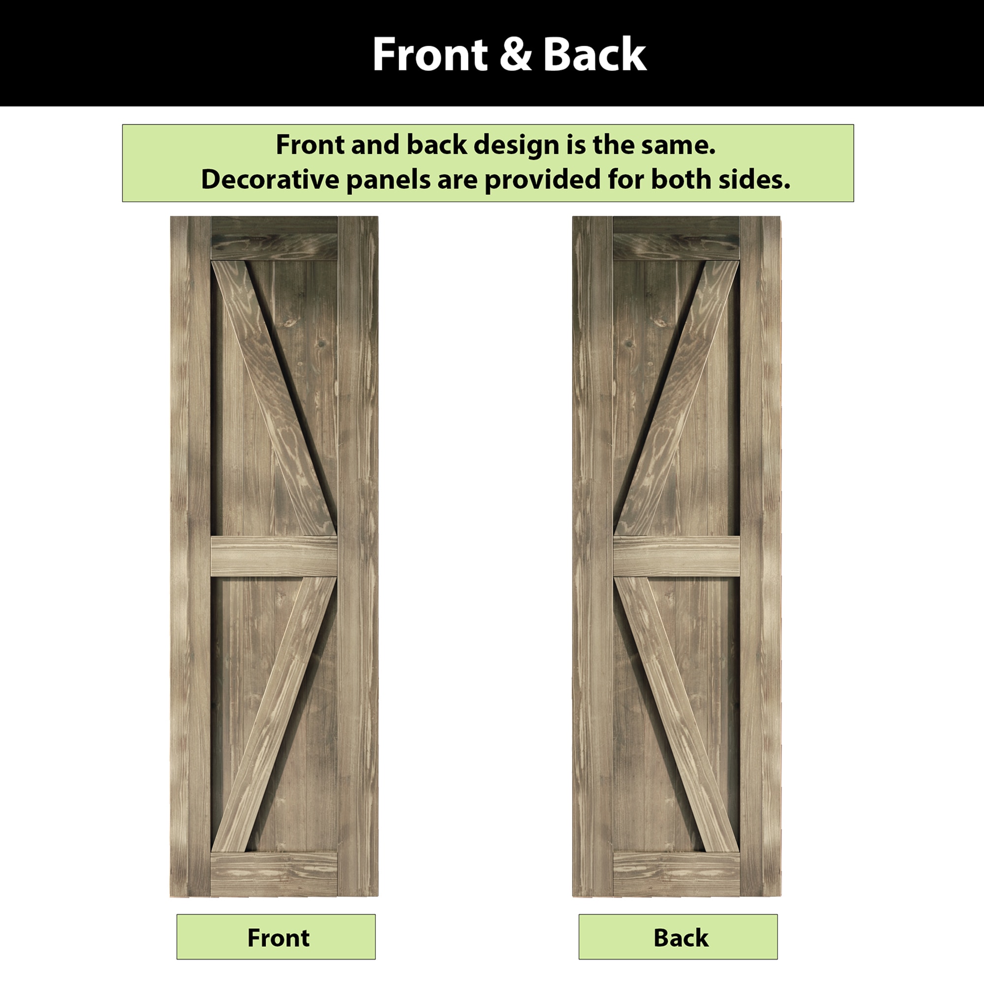 HOMACER 2684-K-GRAY Barn-Doors - View #6