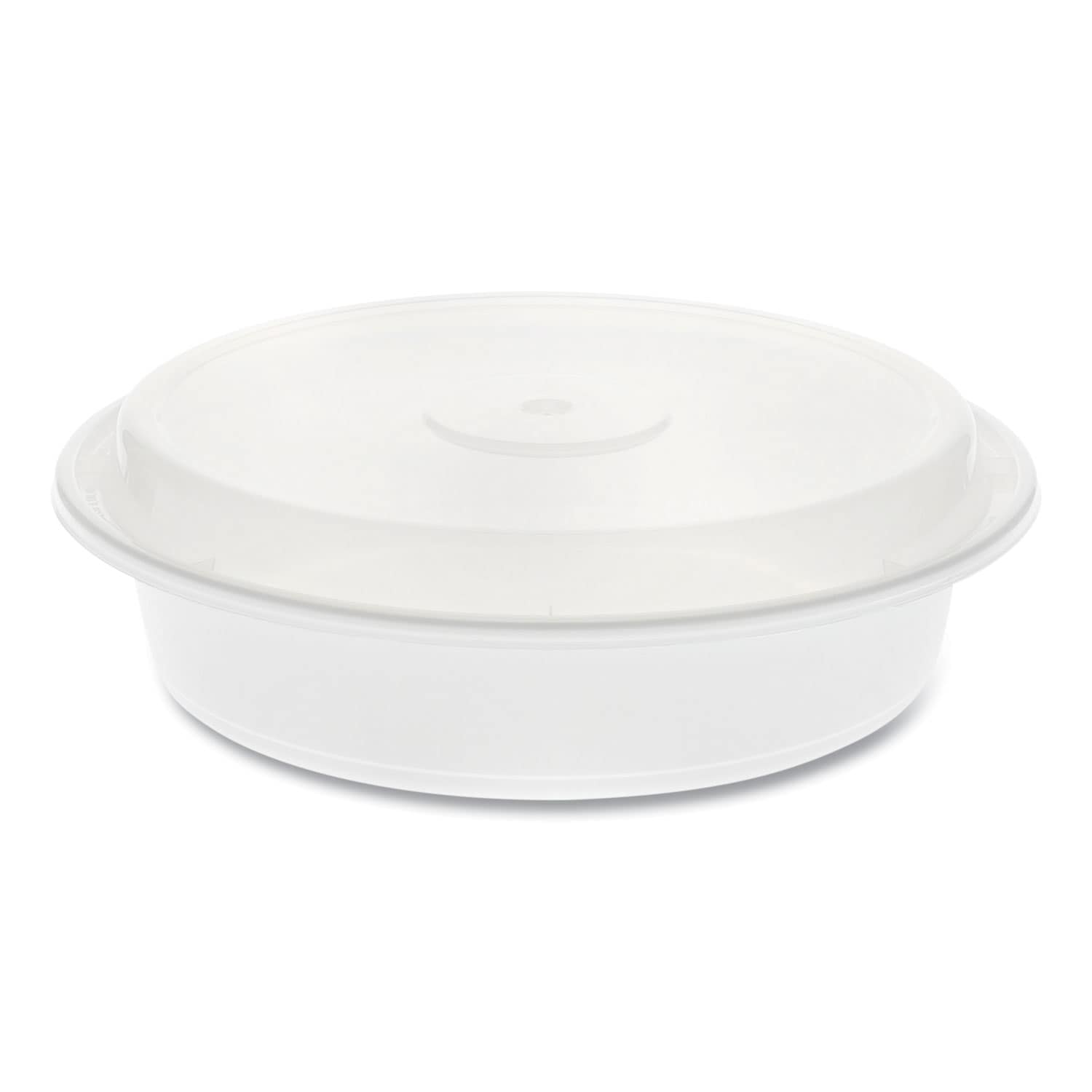 pactiv evergreen Newspring VERSAtainer Microwavable Containers Round 35 oz 8 x 8 x 2.5 White/Clear Plastic 150/Carton