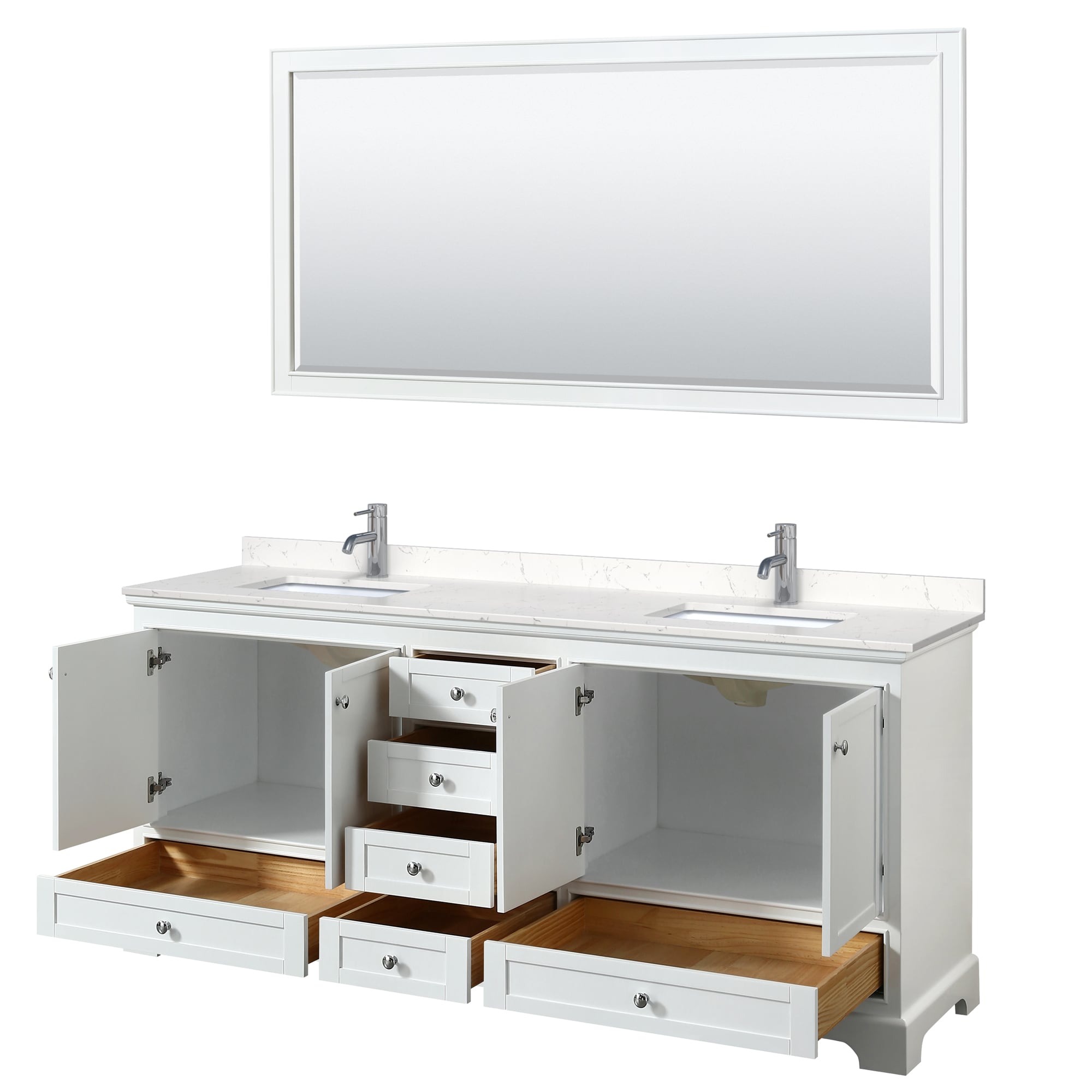 Wyndham Collection WCS202080DWHC2UNSM70 Bath-Vanity-Combo - View #2