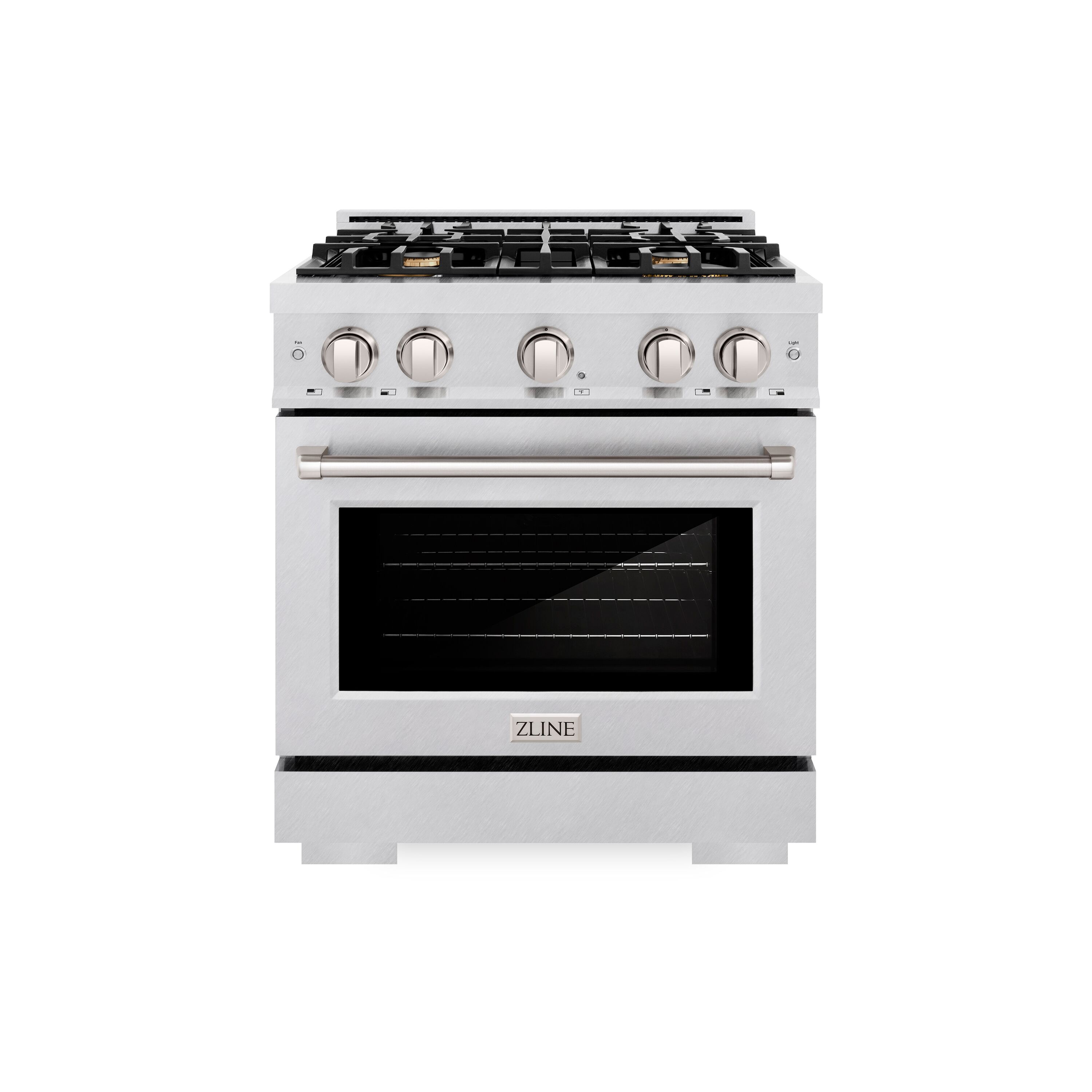 ZLINE KITCHEN & BATH HDRS-BR-30 Select 30-in Standard 4 burners Convection Oven Freestanding Dual Fuel Range ( Fingerprint Resistant Stainless Steel w/Brass Burners )