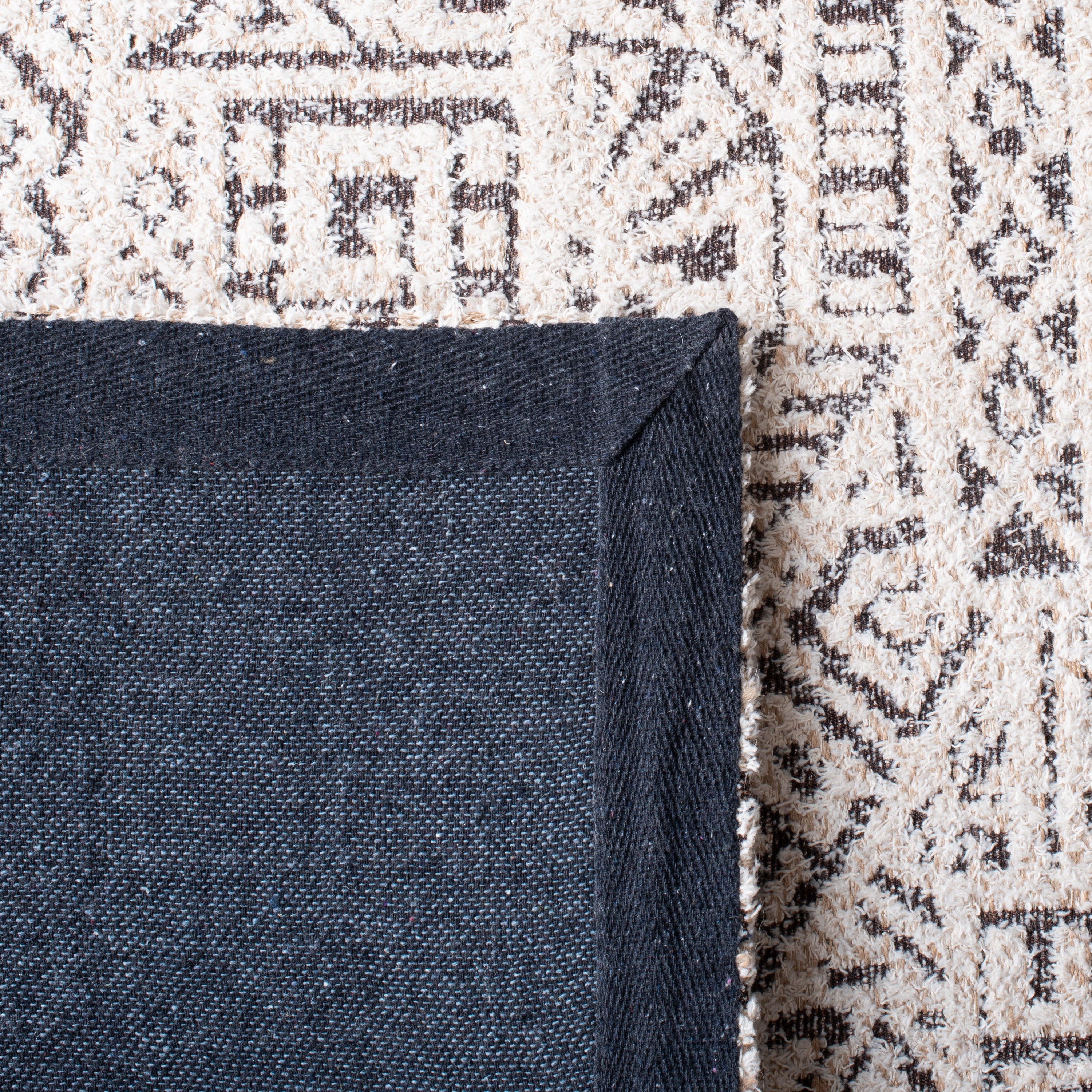 Ivory Geometric Flat Woven Rectangular Area Rug, 3' x 5'