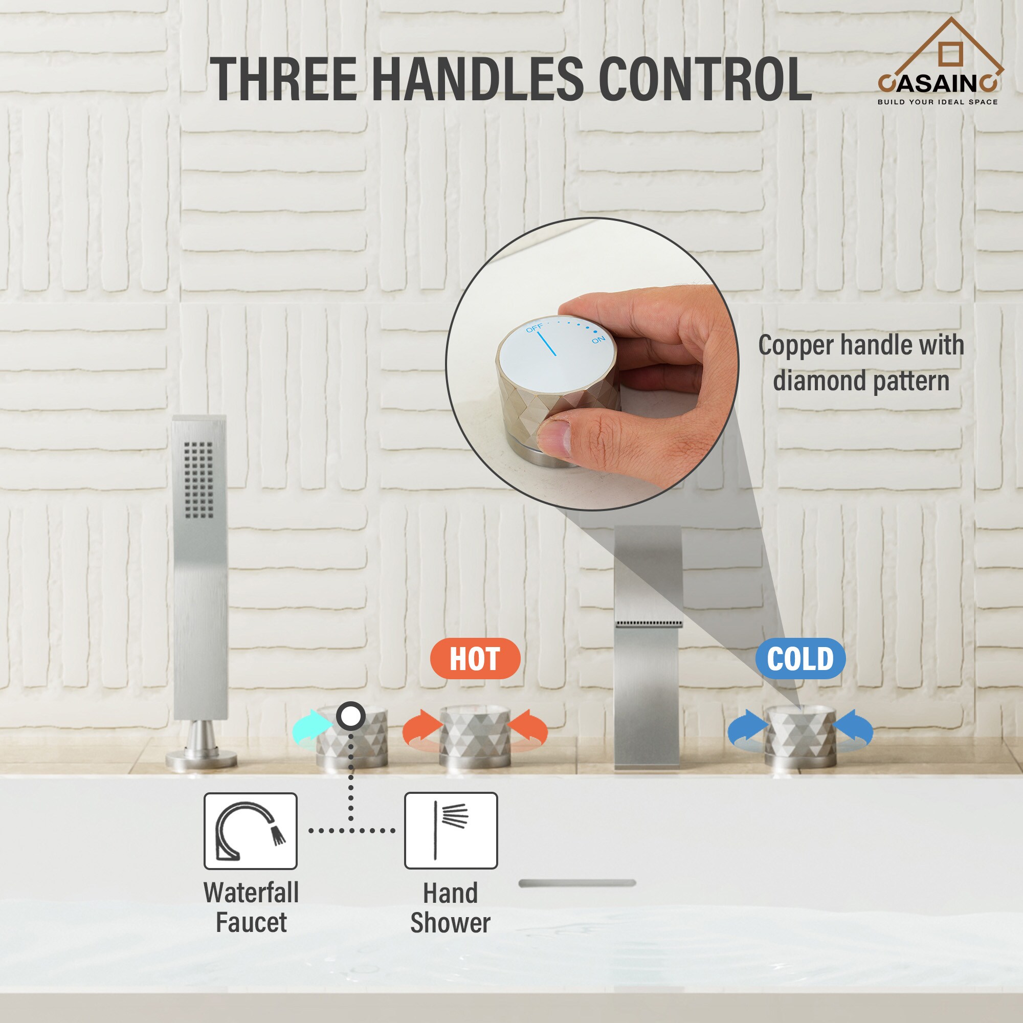 CASAINC TC14-CP Roman-Tub-Faucets - View #10